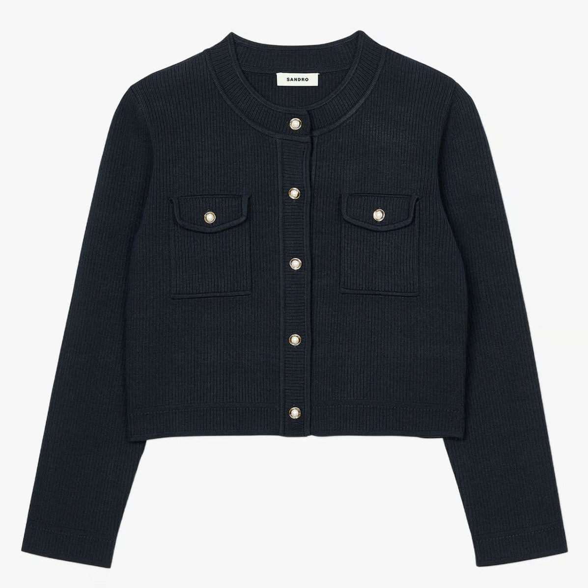 OCTAVIE Rib Knit Cardigan Dark Navy