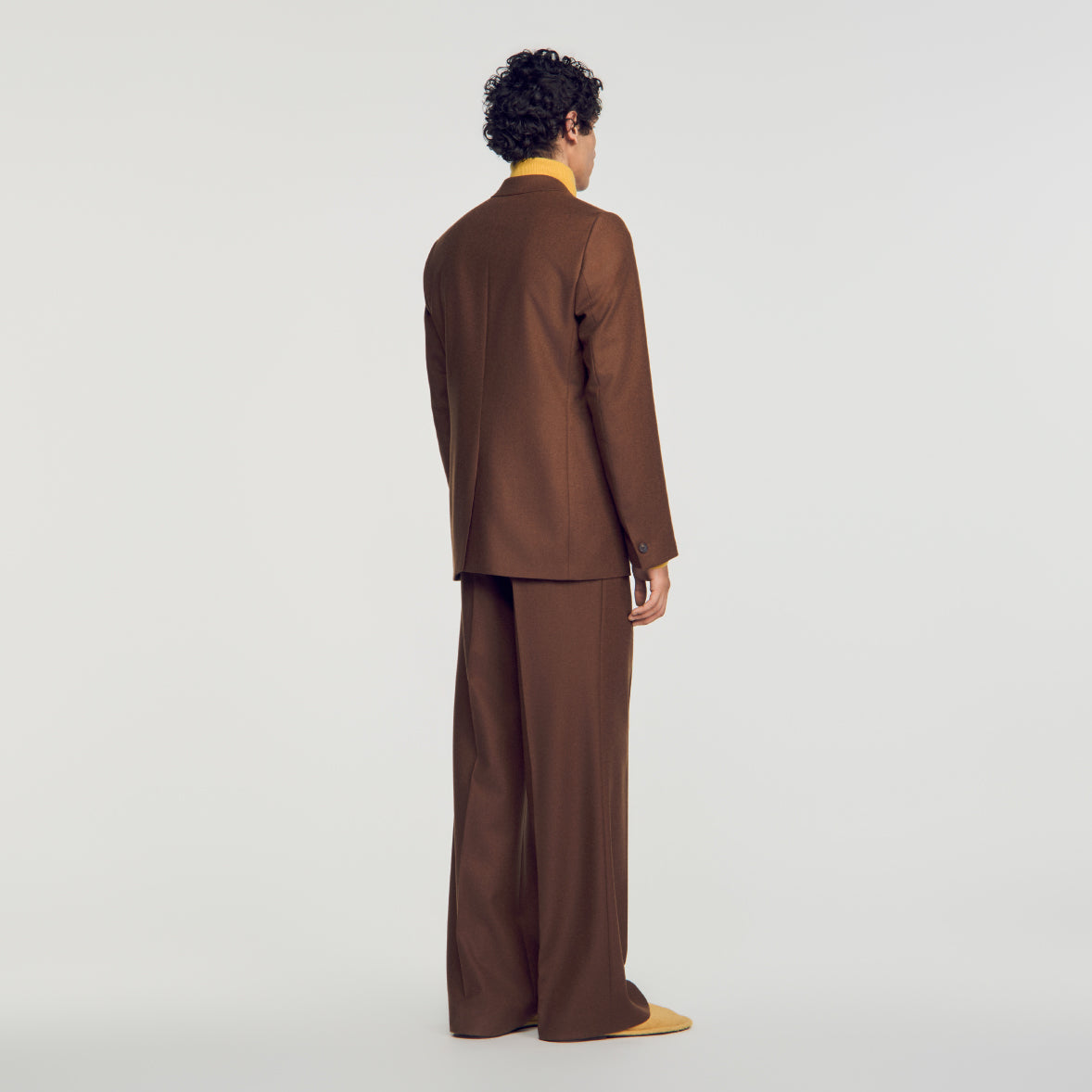 Mode Flannel Loose wool suit jacket Brown