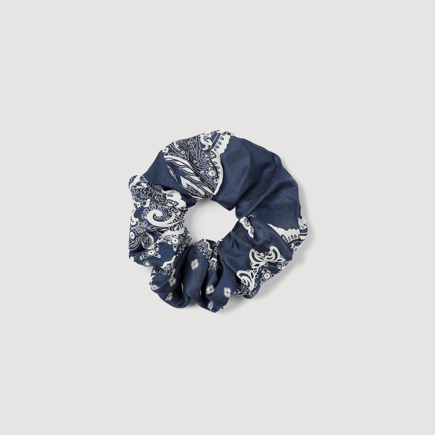 Chouchou Bandana Print Scrunchie Blu / White
