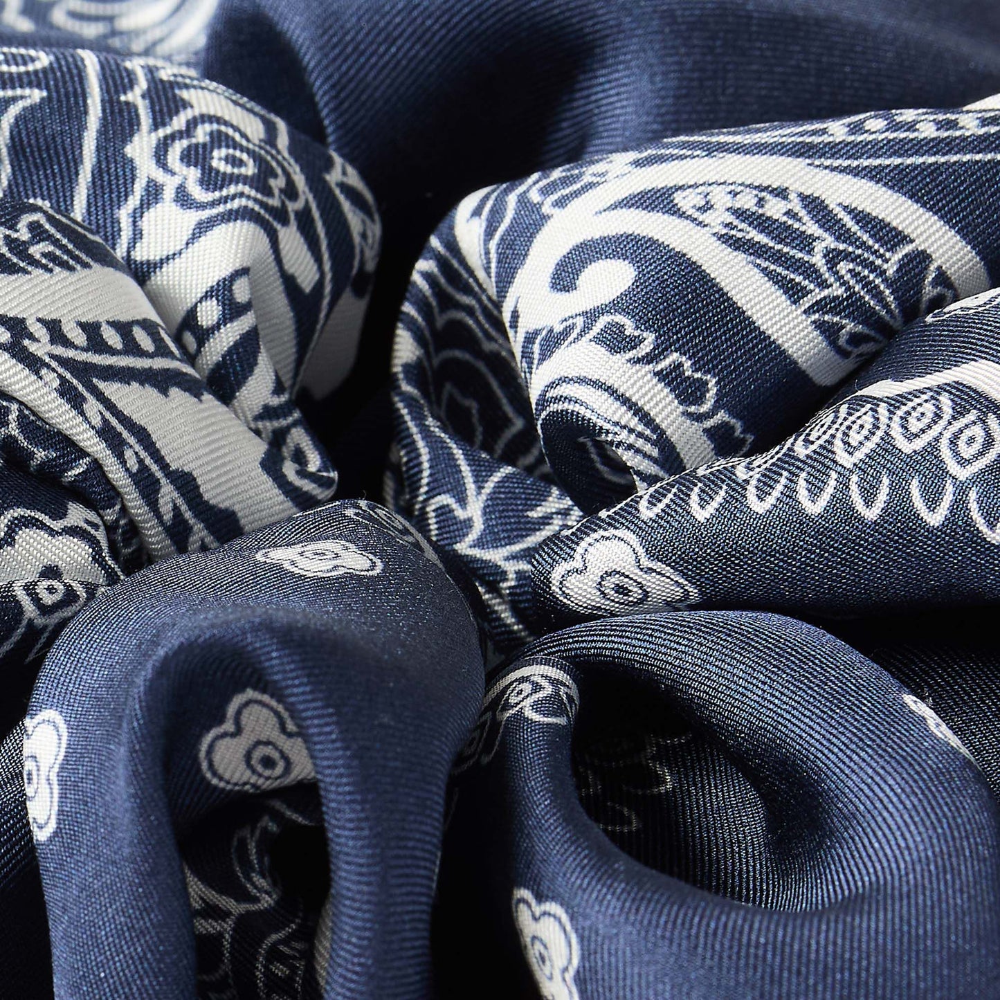 Chouchou Bandana Print Scrunchie Blu / White