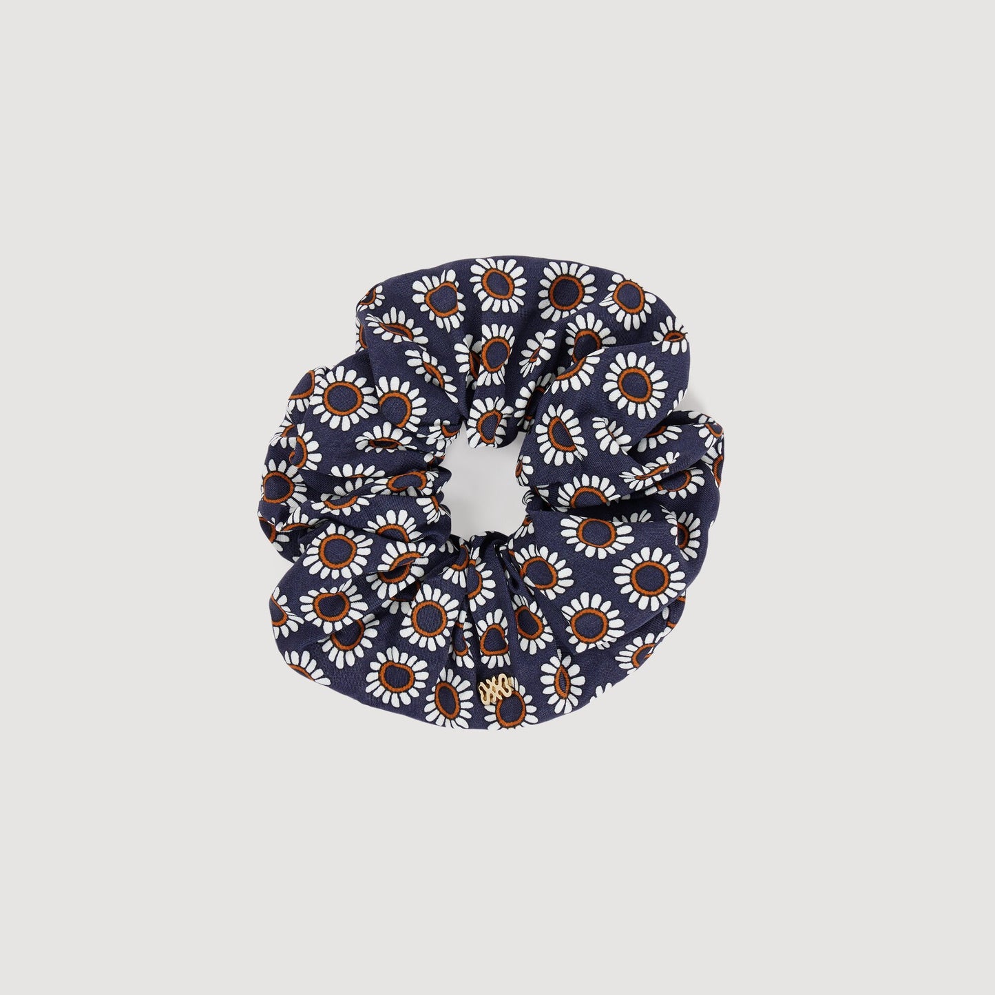 Chouchou Floral Scrunchie Deep Blue / Ocher
