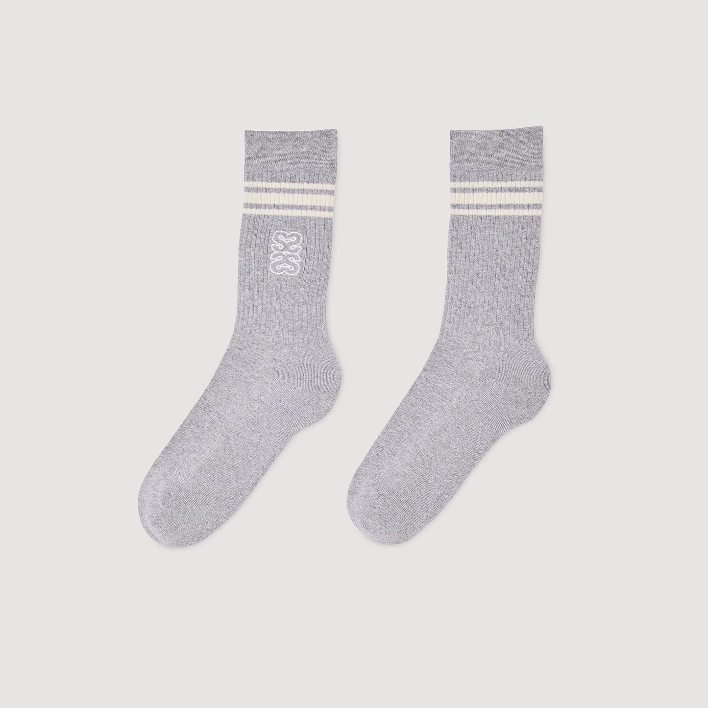 Embroidered Socks Grey