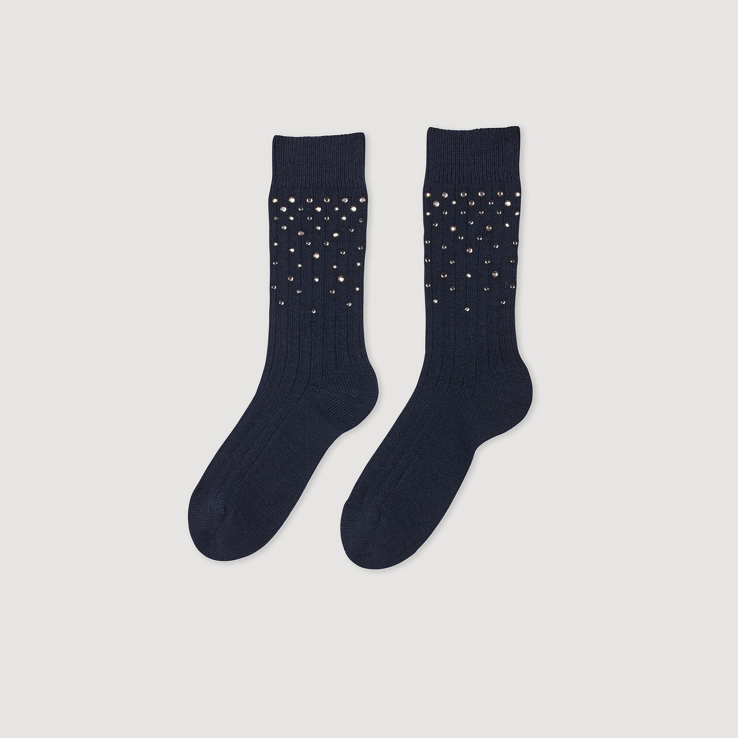Rhinestone Socks Navy Blue