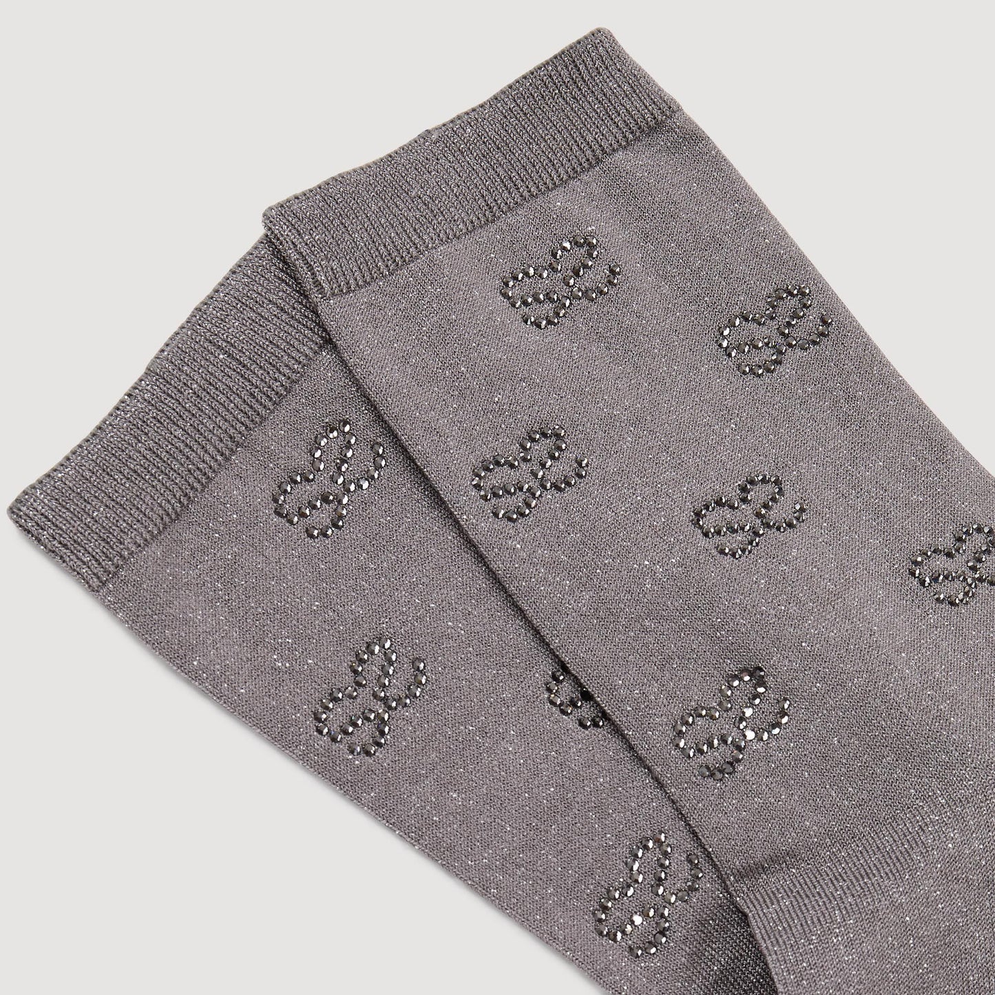 Rhinestone Socks Grey