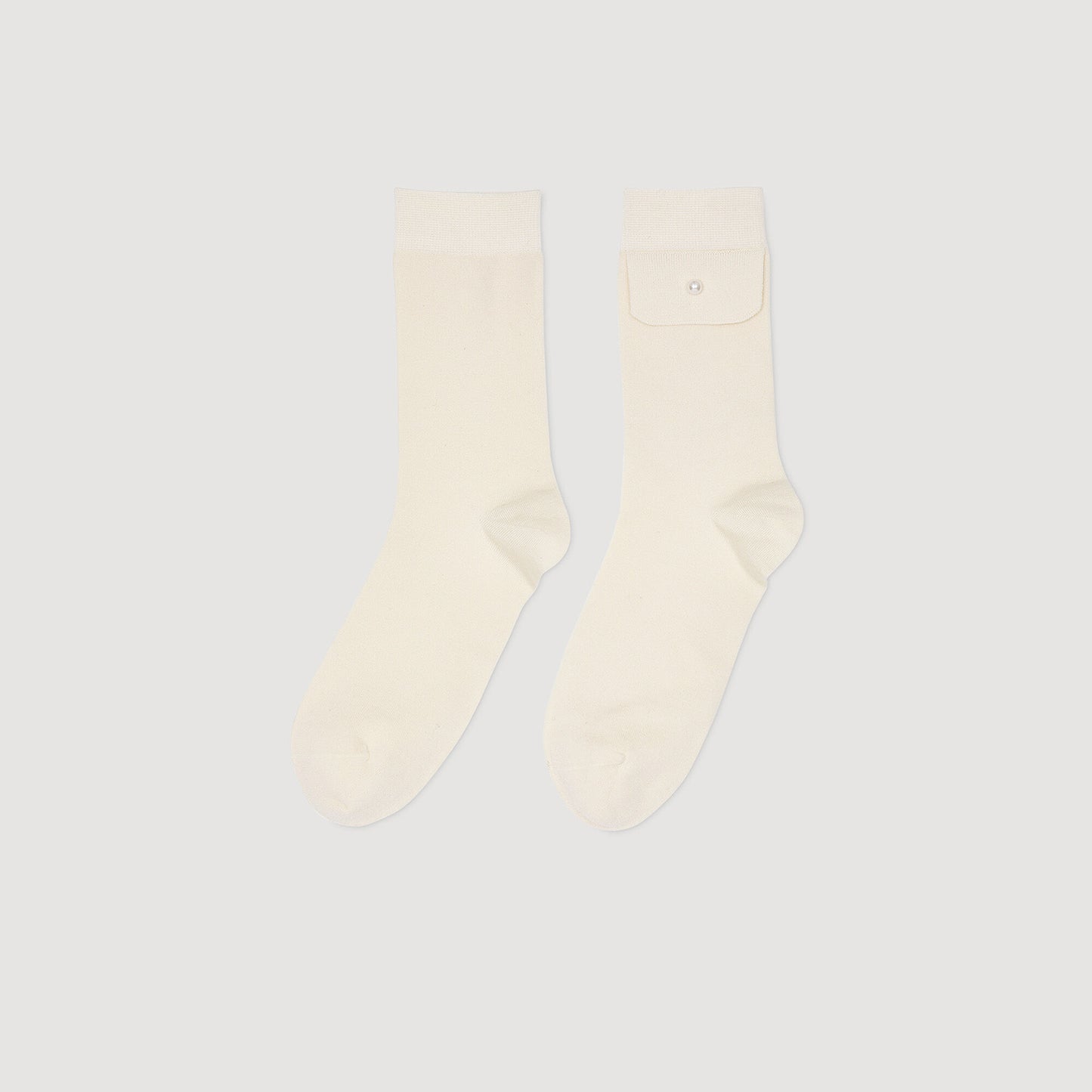 Socks With Bead Detail Ecru