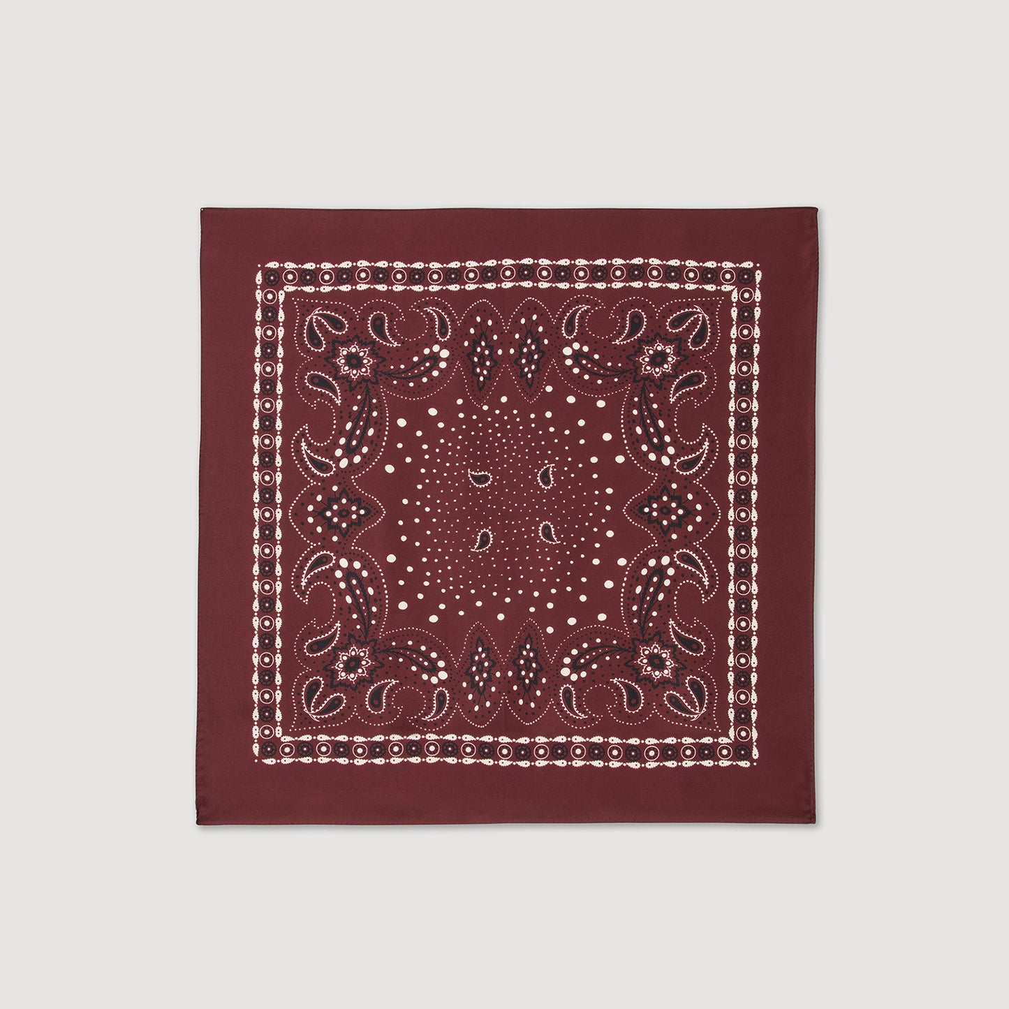 Scarf Silk Bandana Print Scarf Bordeaux