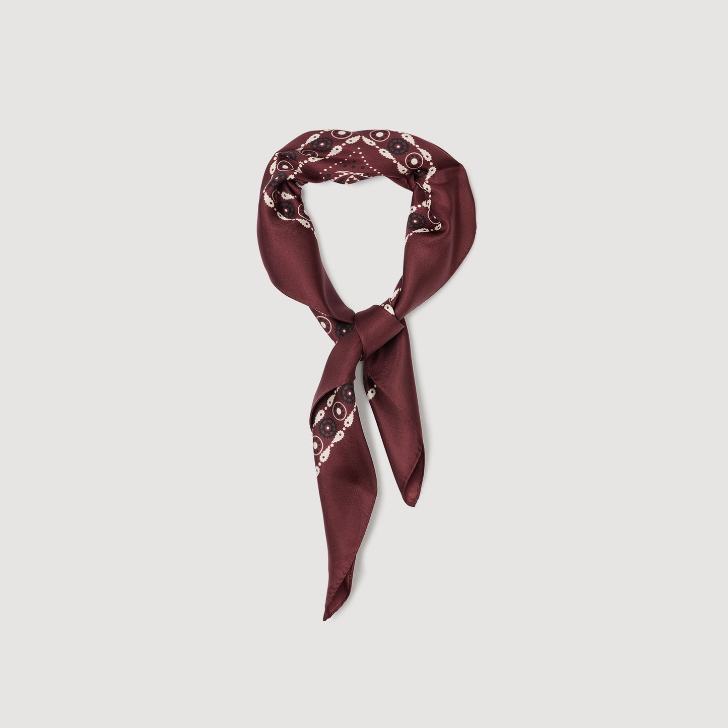 Scarf Silk Bandana Print Scarf Bordeaux