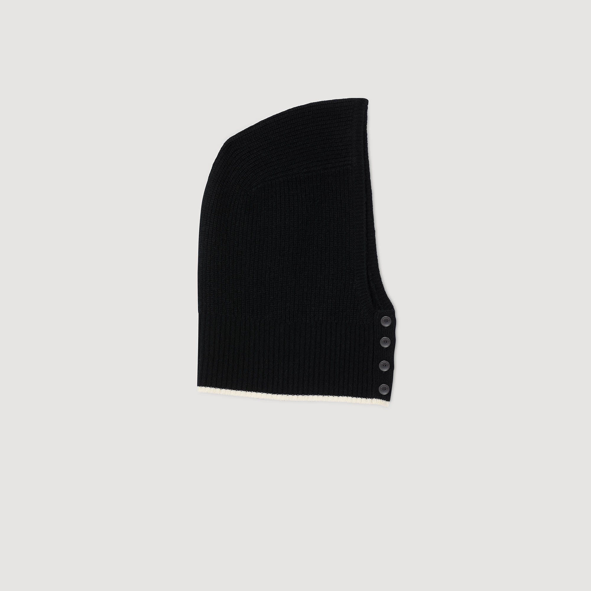 Zelie Ribbed Knit Balaclava Black