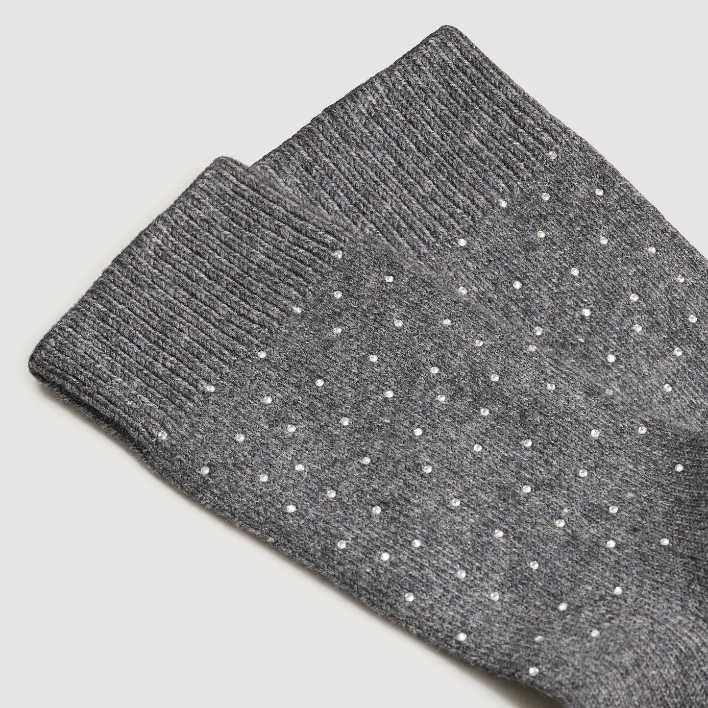 Strassia Rhinestone Socks Charcoal Grey