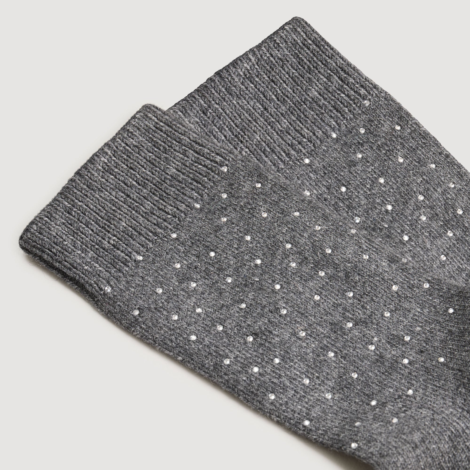 Strassia Rhinestone Socks Charcoal Grey