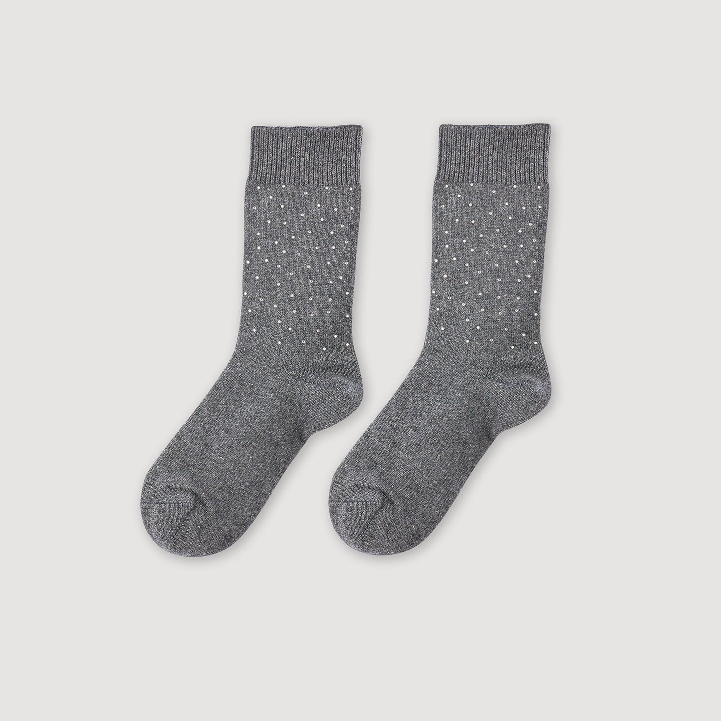 Strassia Rhinestone Socks Charcoal Grey