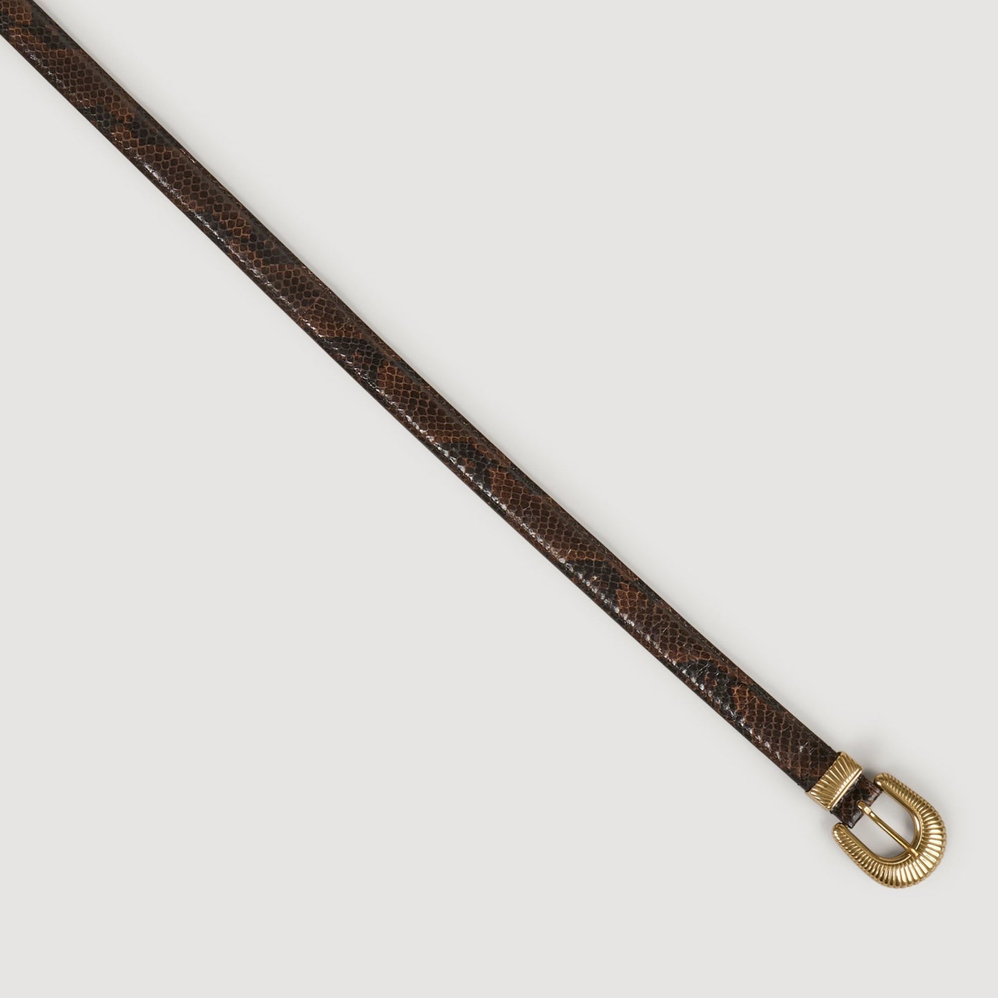 Eve Belt Python-Effect Leather Belt Black Brown