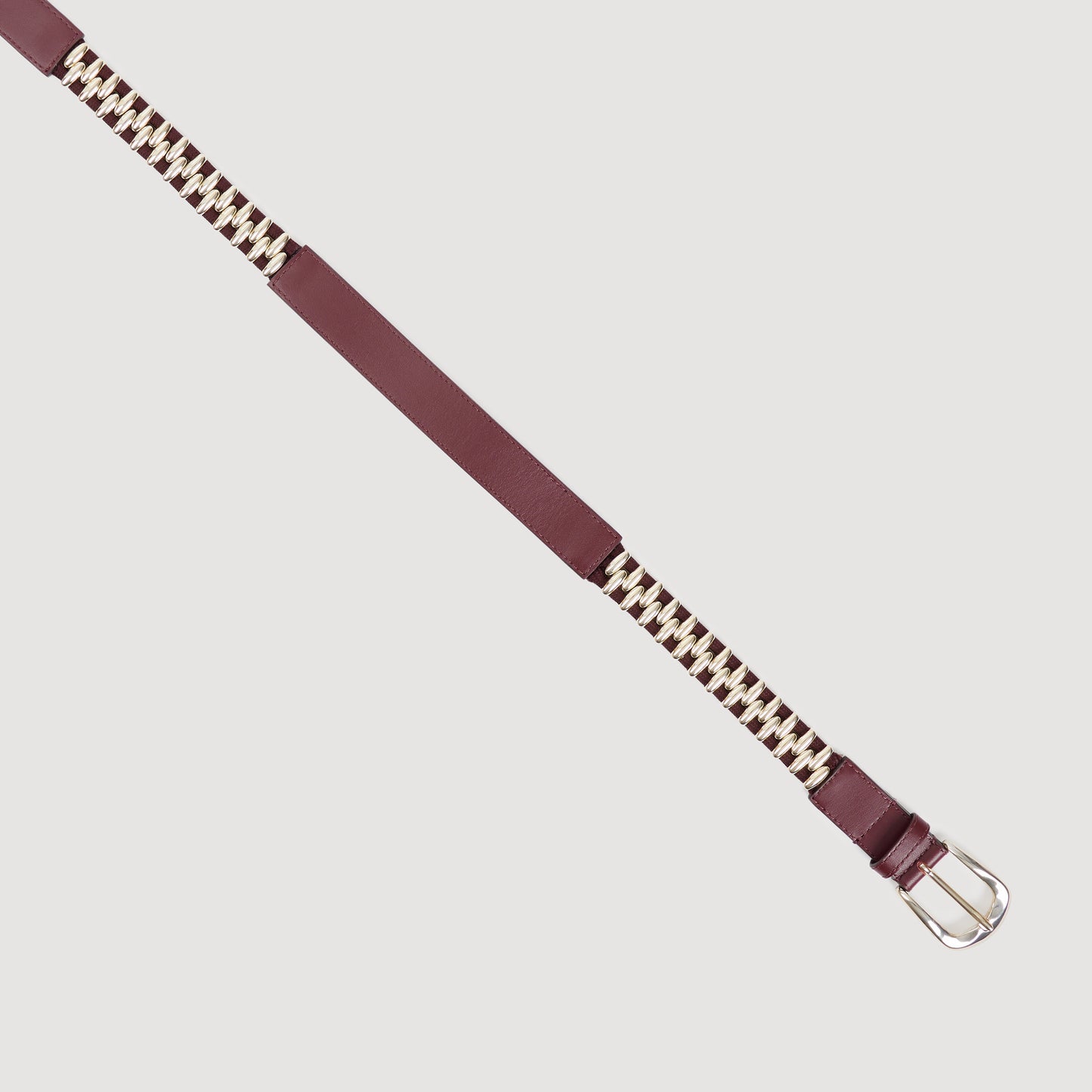 Leather And Metal Belt Bordeaux