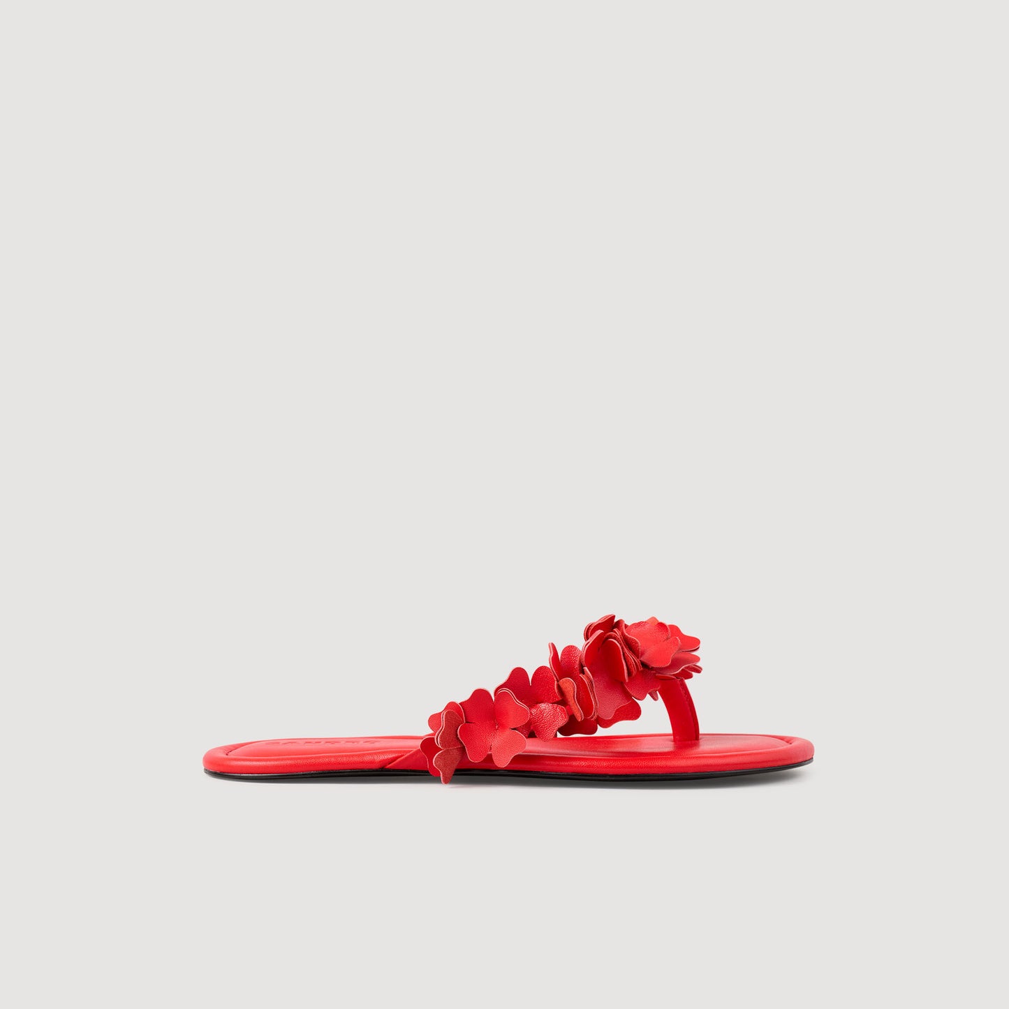 Florine Floral Leather Sandals Orange