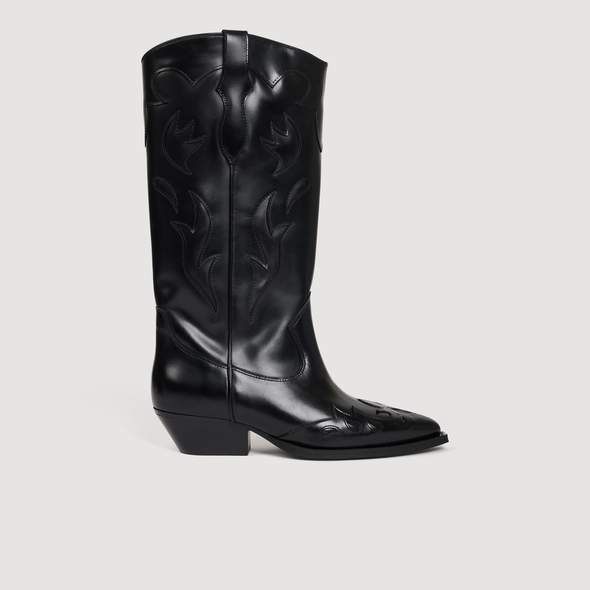 Evie Leather western boots Black