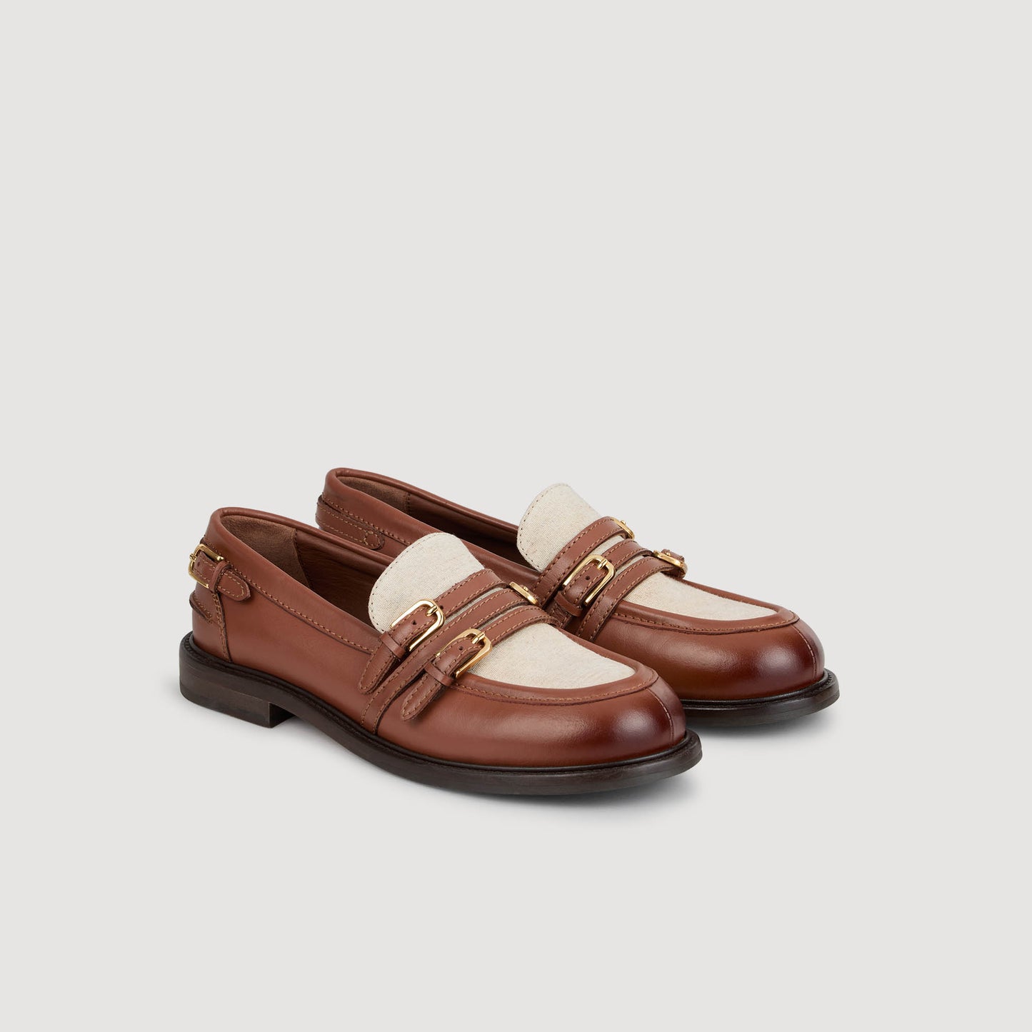 Hill Shiny Leather Loafers Brown