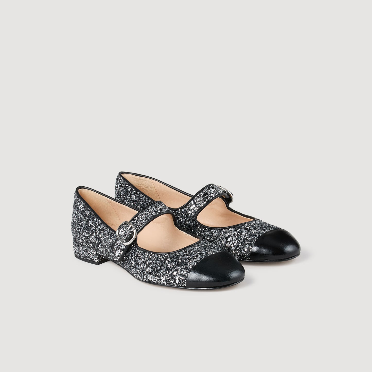 Berly Glitter Ballet Flats Black