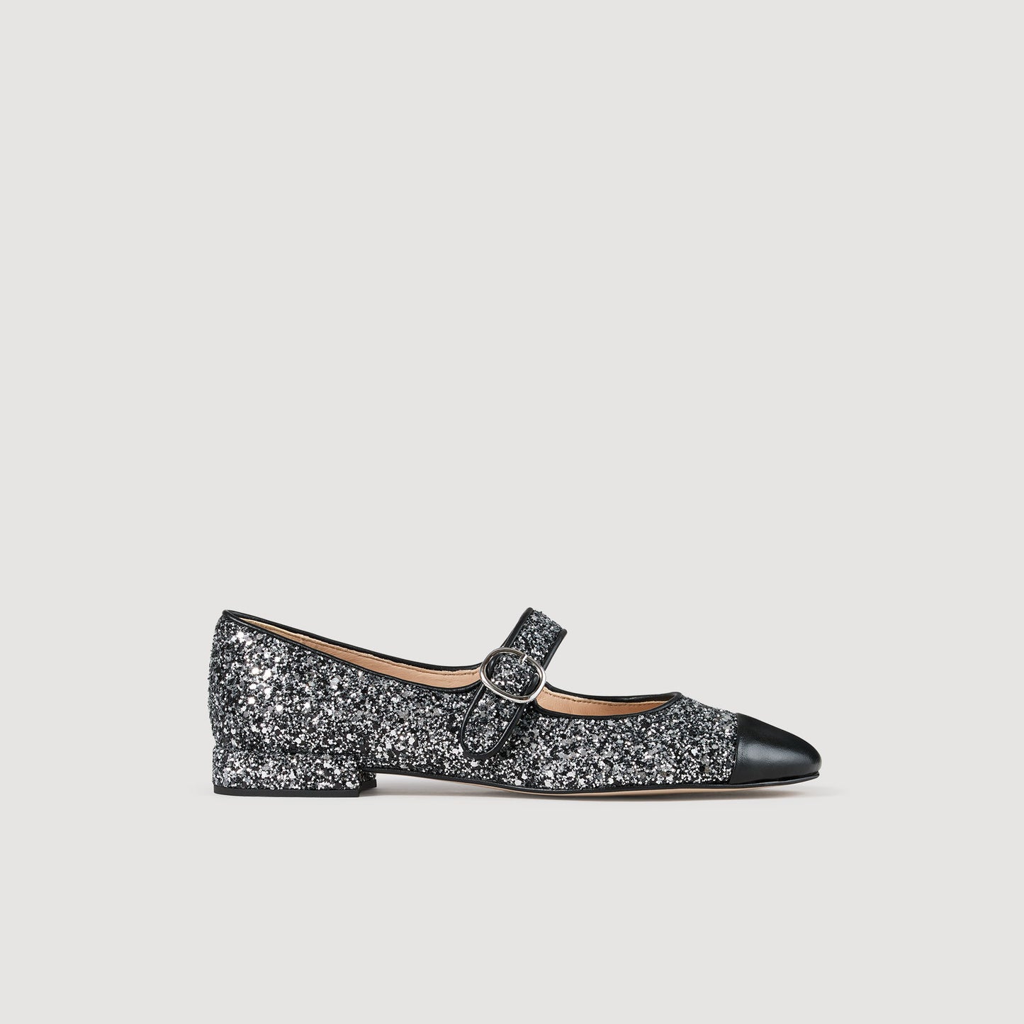 Berly Glitter Ballet Flats Black