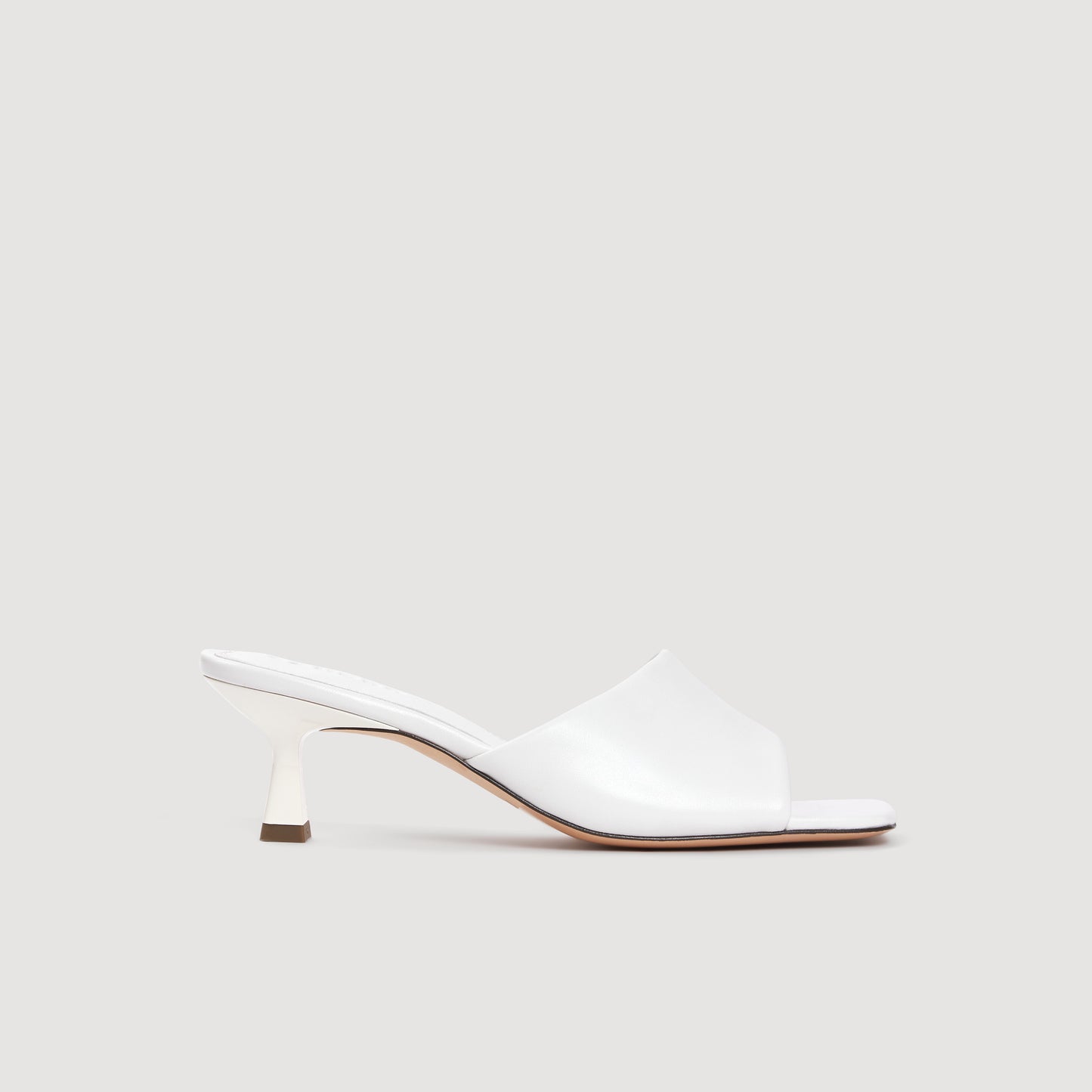 Heeled Leather Sandals White