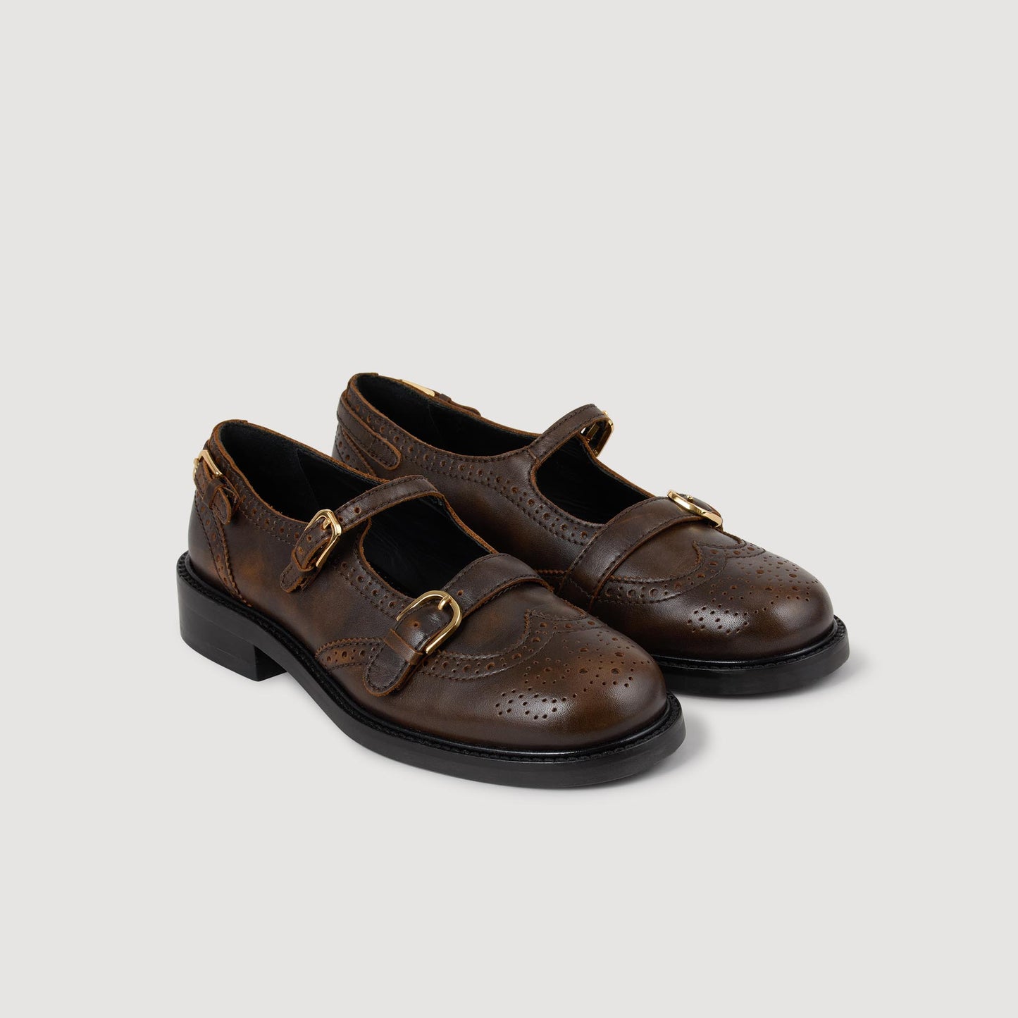 Kaeta Buckle Derbies Brown