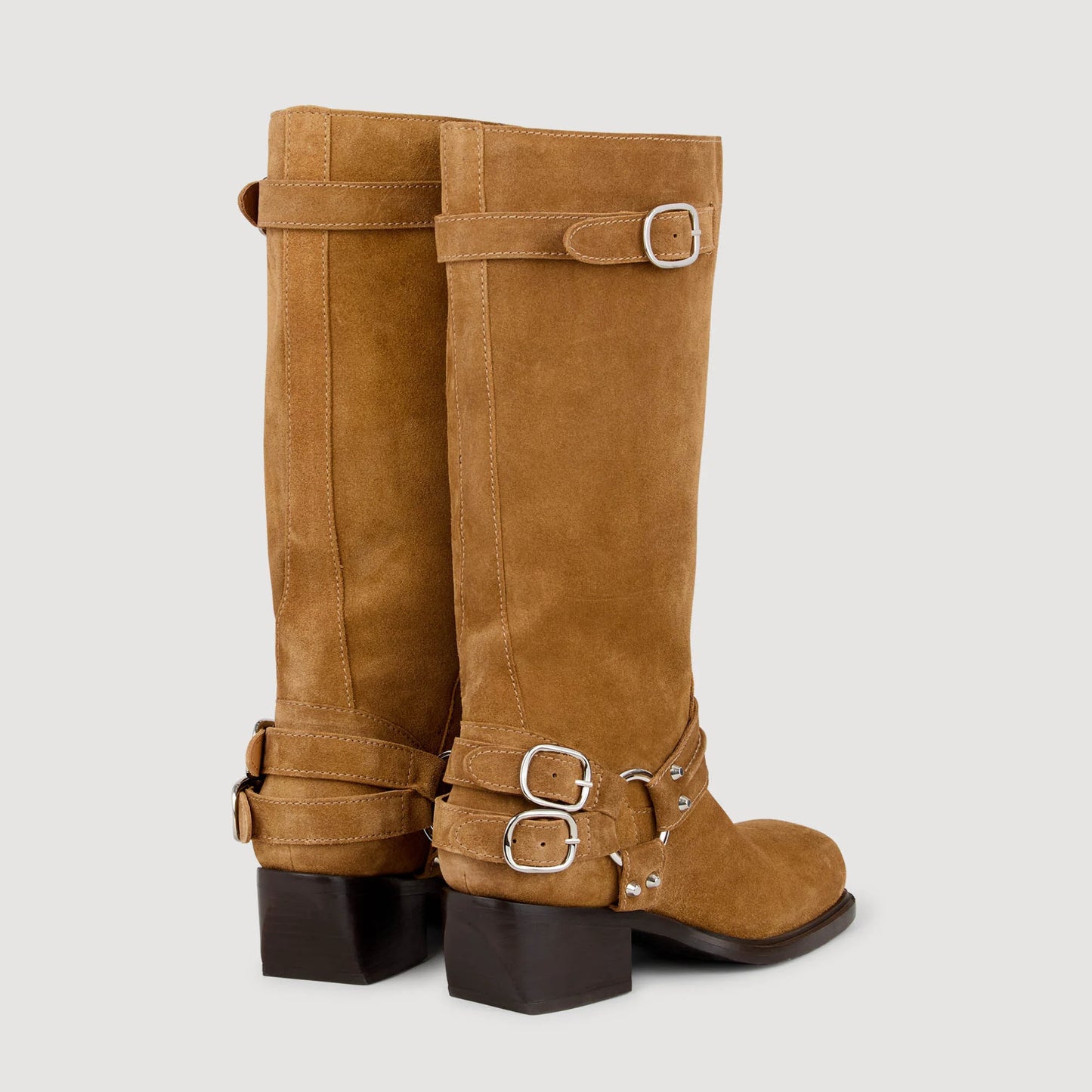 Camden Leather Buckle Boots Camel