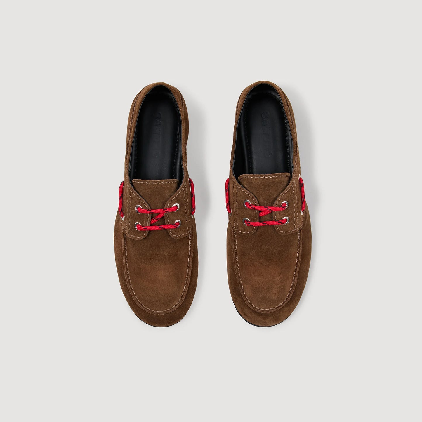 Sene Suede Lace-Up Boat Shoes Brown