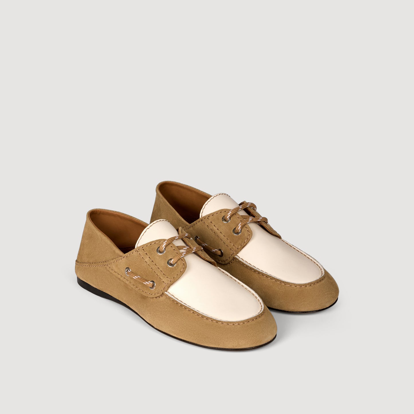 Sene Suede Boat Shoes Beige