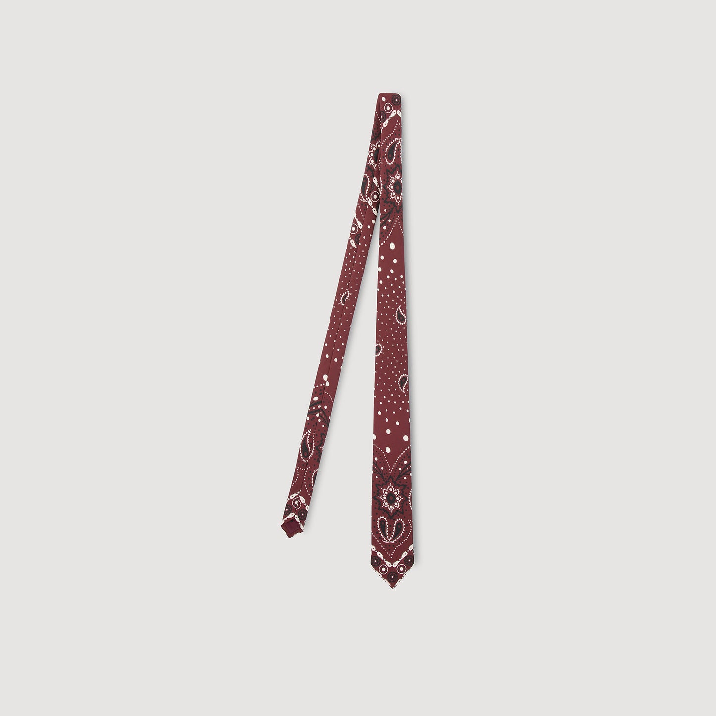 Alfred Silk Paisley Print Tie Bordeaux