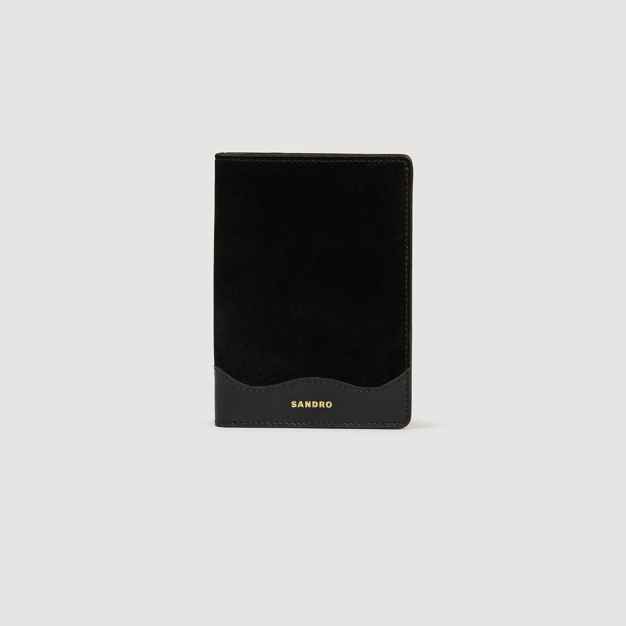 Jet-Lag Leather And Suede Passport Case Black