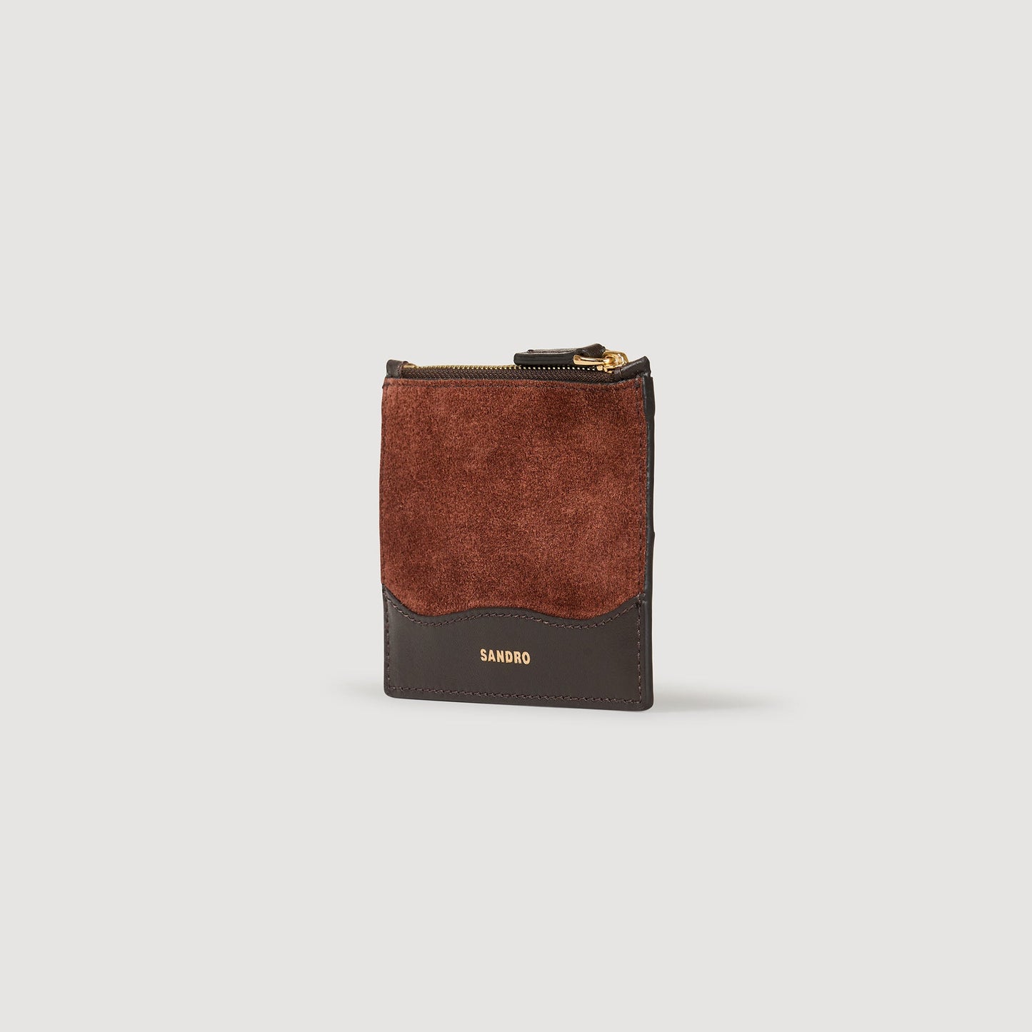 Oseiy Leather And Suede Cardholder Mahogany