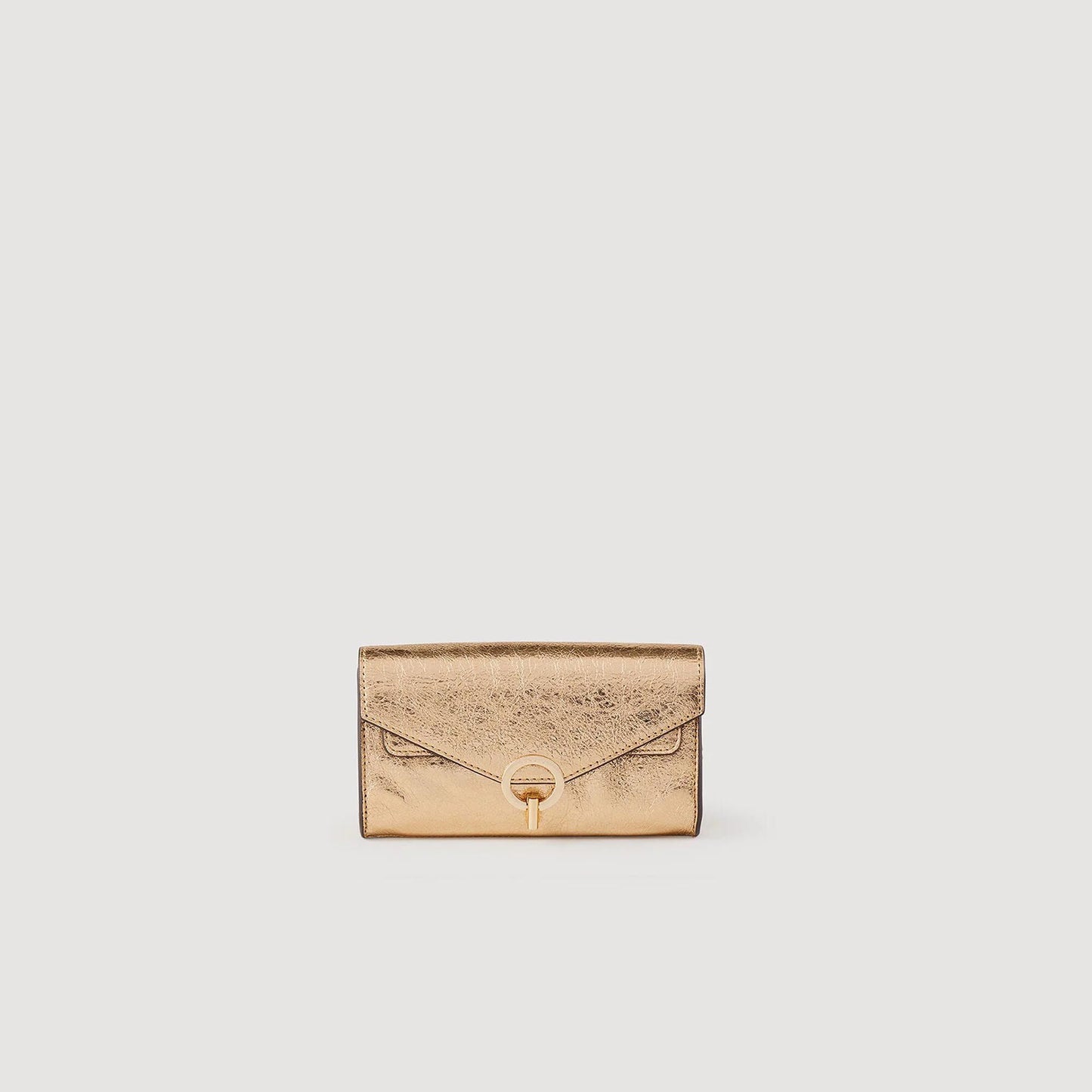 Gold Leather Clutch Bag Gold