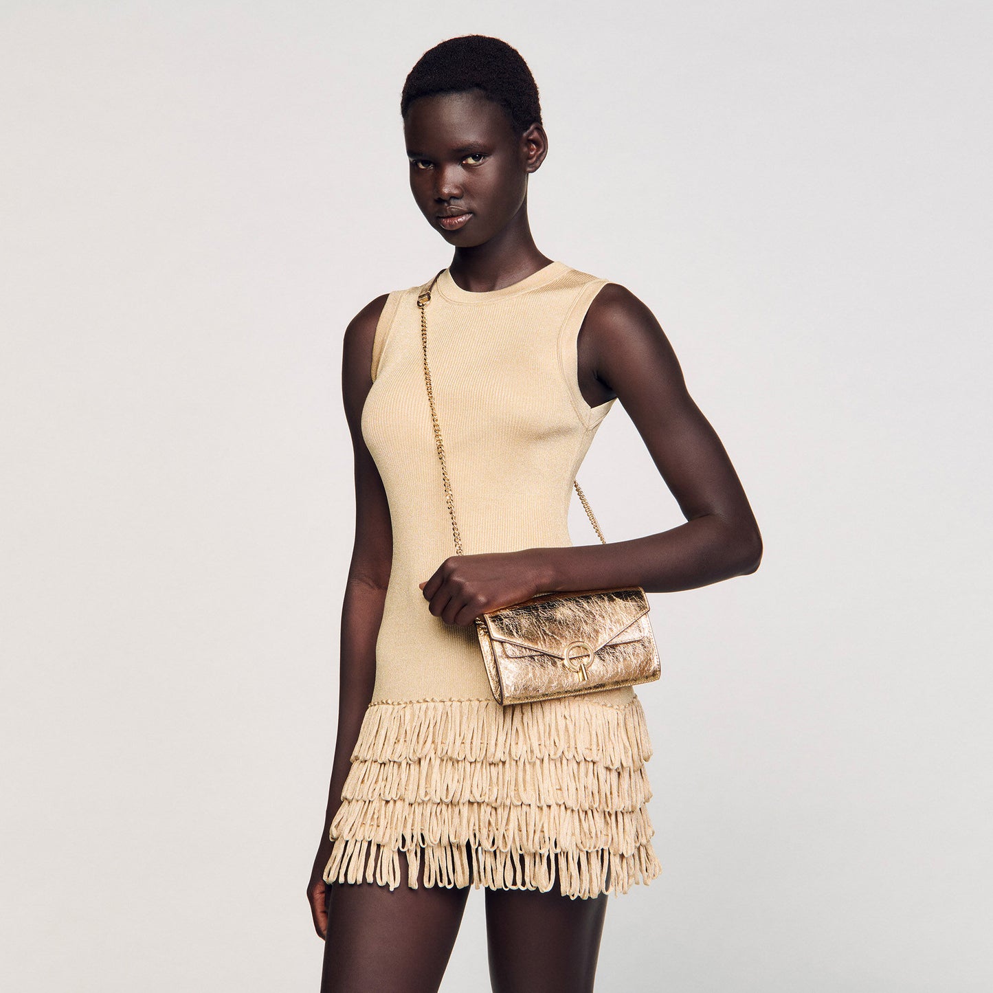 Gold Leather Clutch Bag Gold