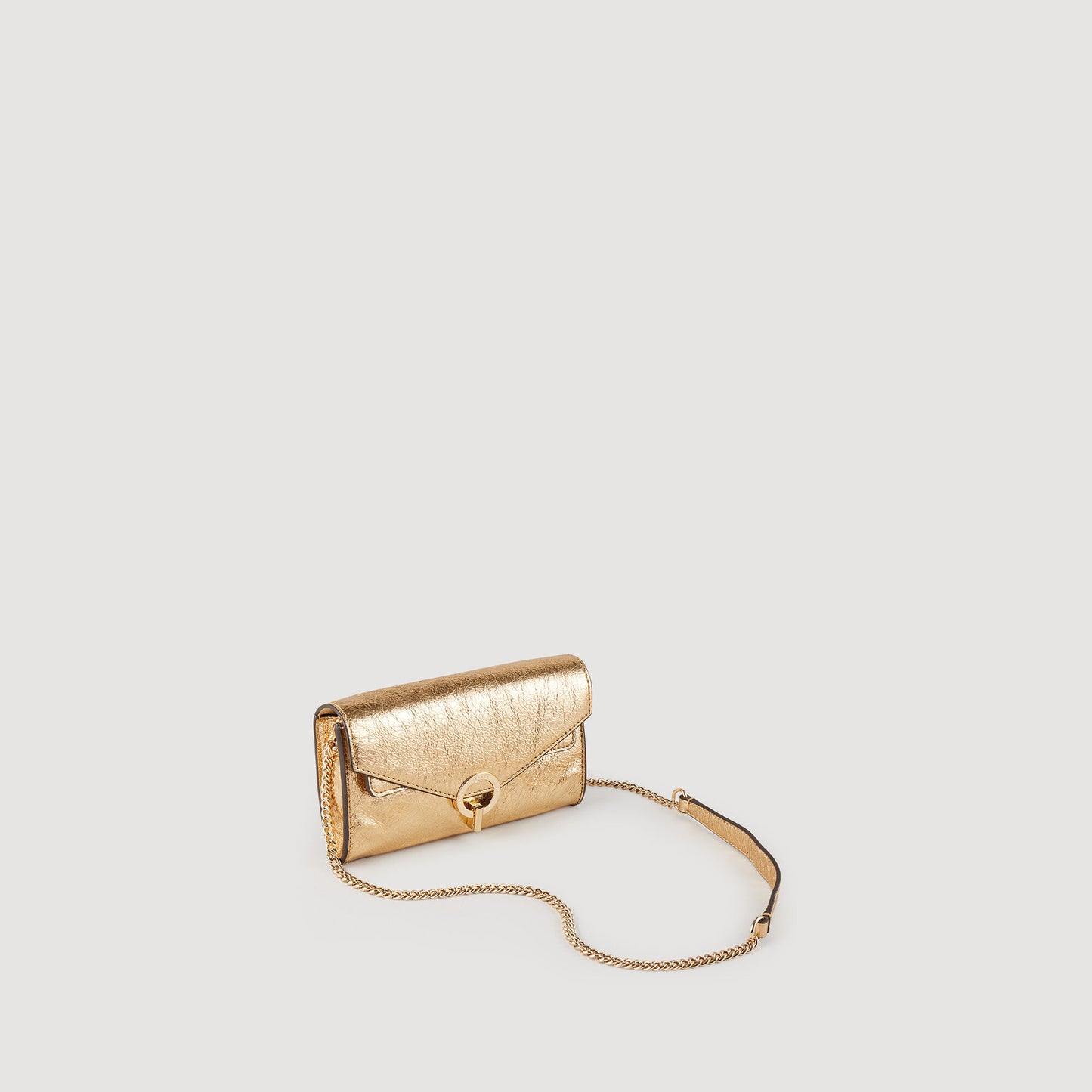 Gold Leather Clutch Bag Gold