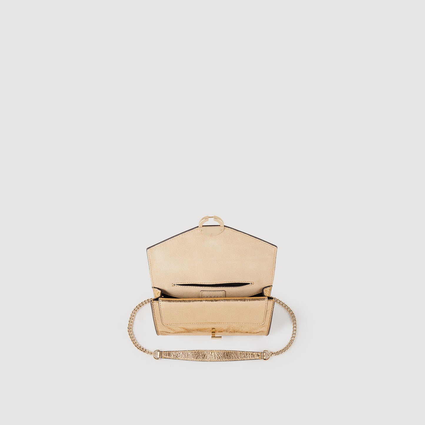 Gold Leather Clutch Bag Gold