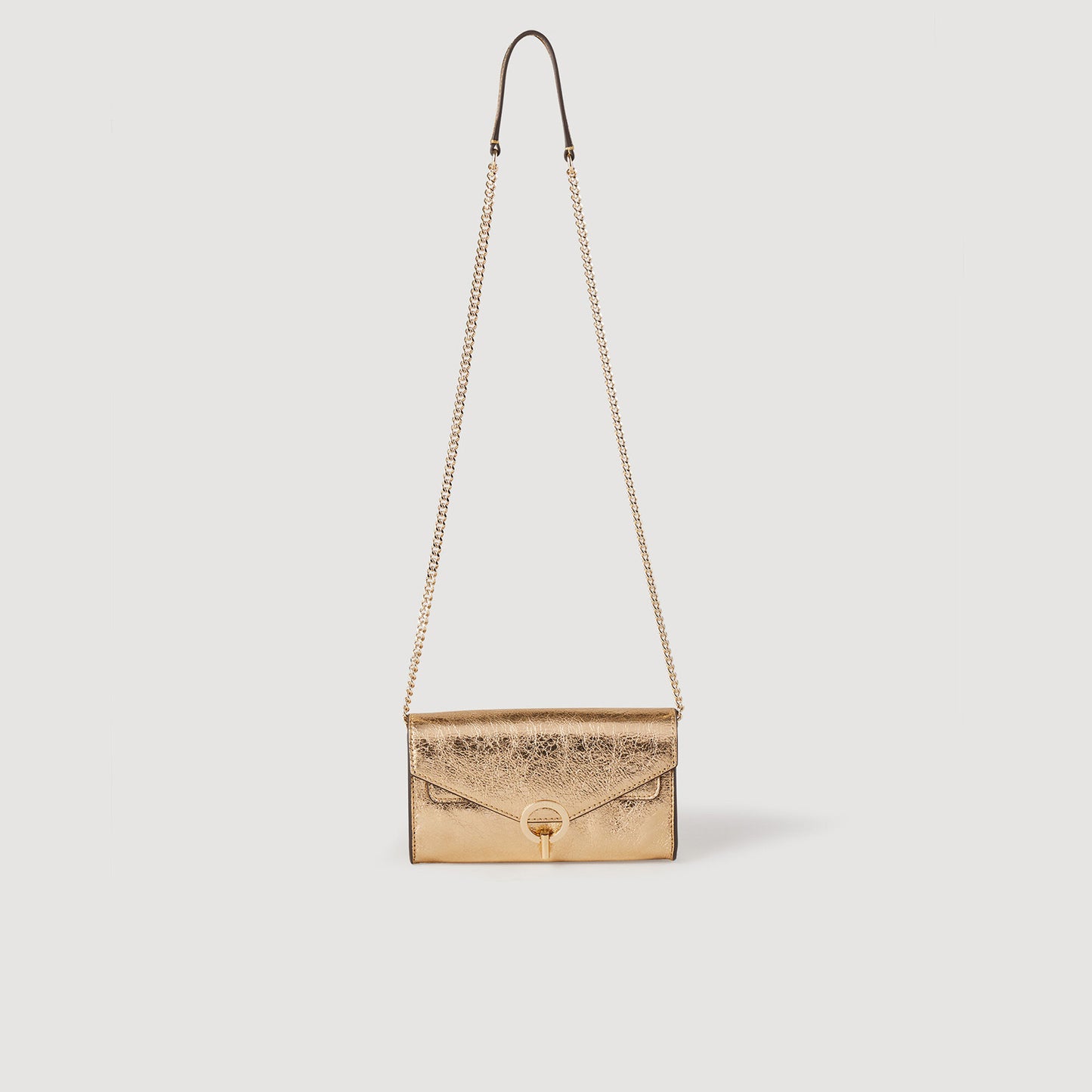 Gold Leather Clutch Bag Gold