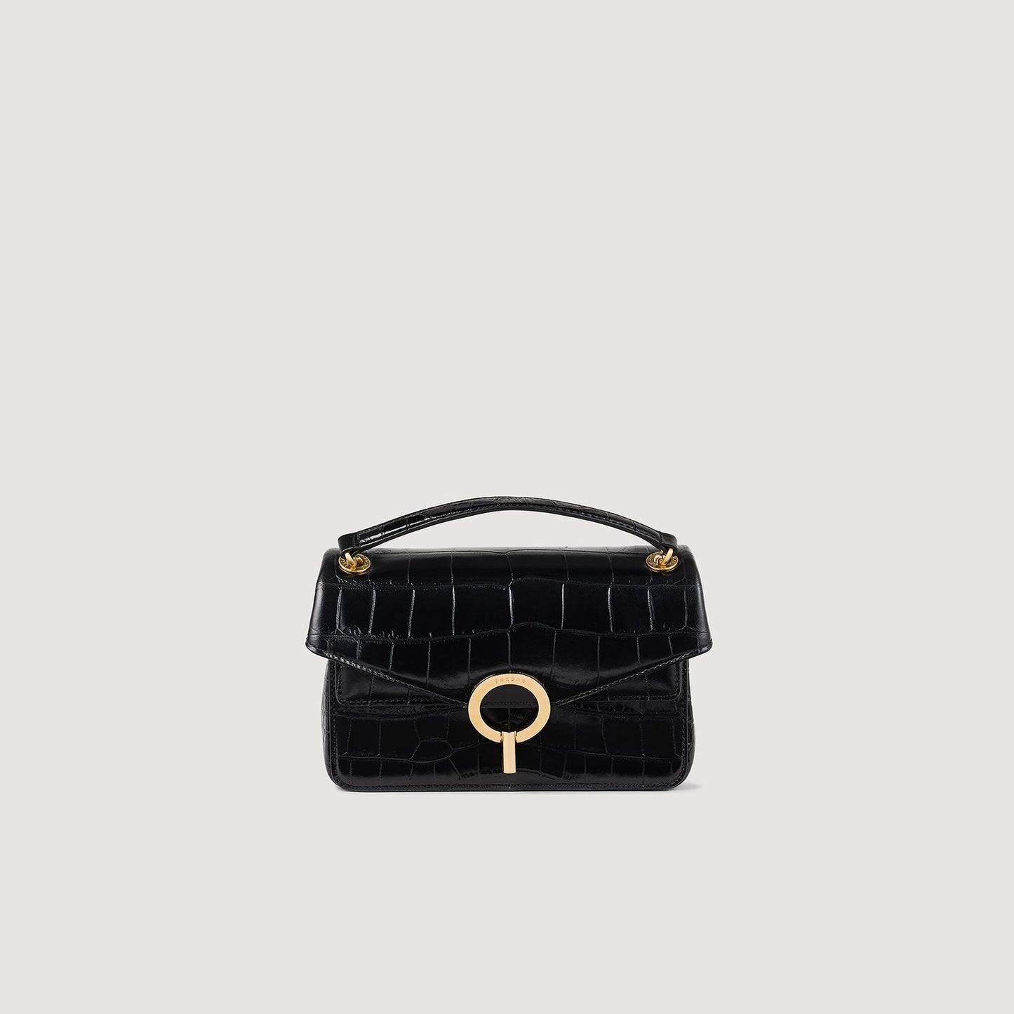 Mock Croc Leather Yza Bag Black