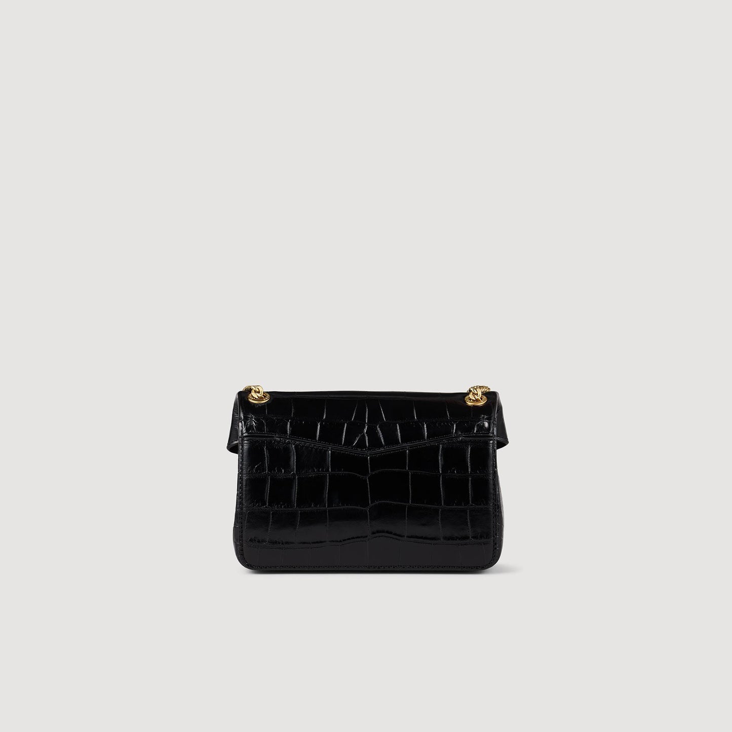 Mock Croc Leather Yza Bag Black