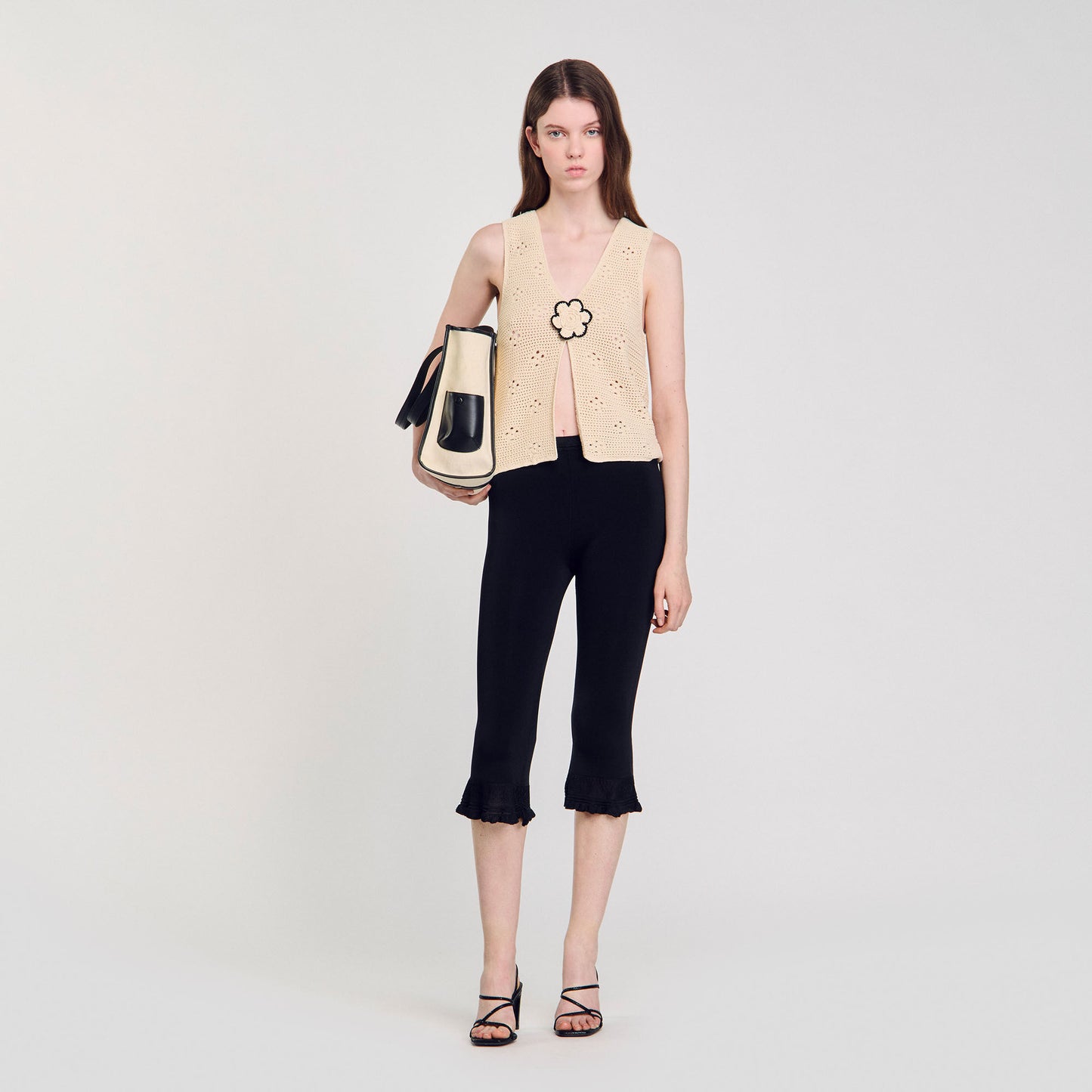 Medium 150 Canvas Shopping Bag Ecru / Black