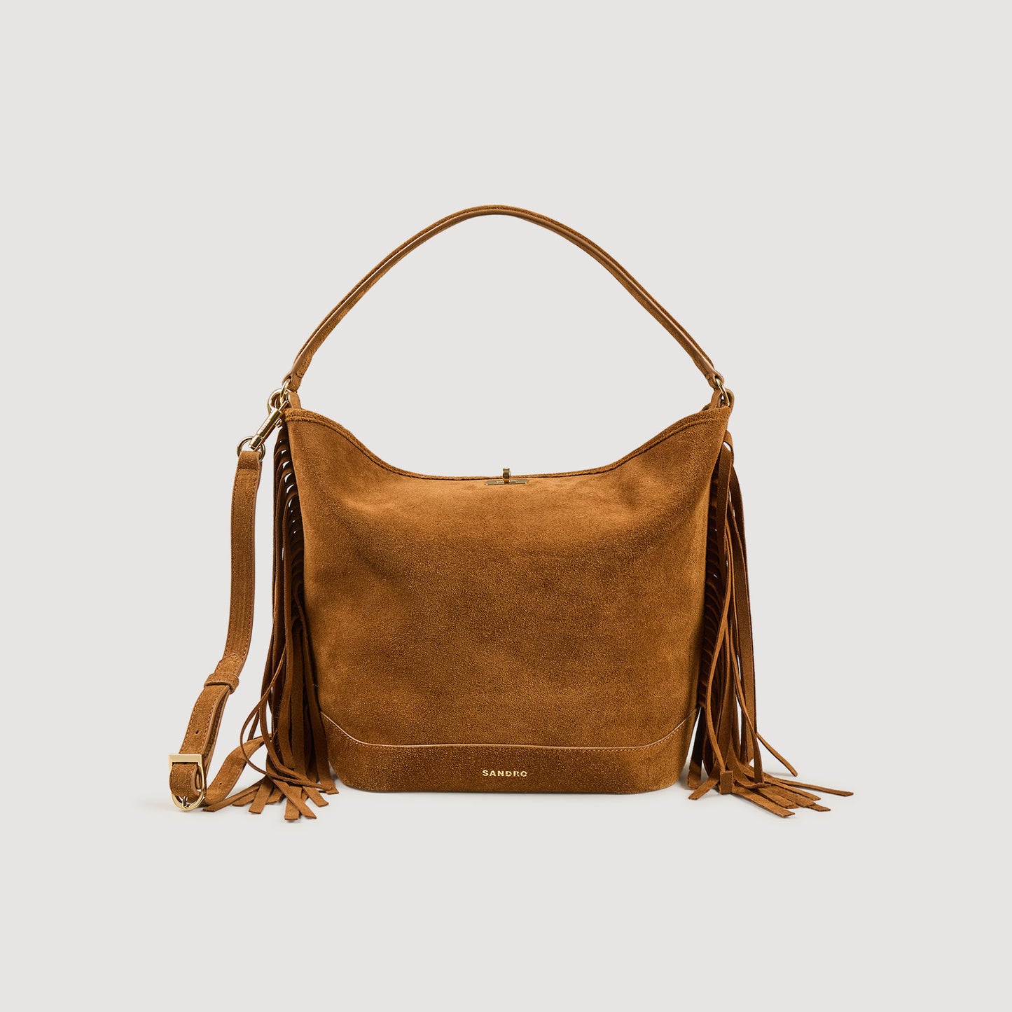 Tangoso Fringed Suede Bucket Bag Tangoso Camel