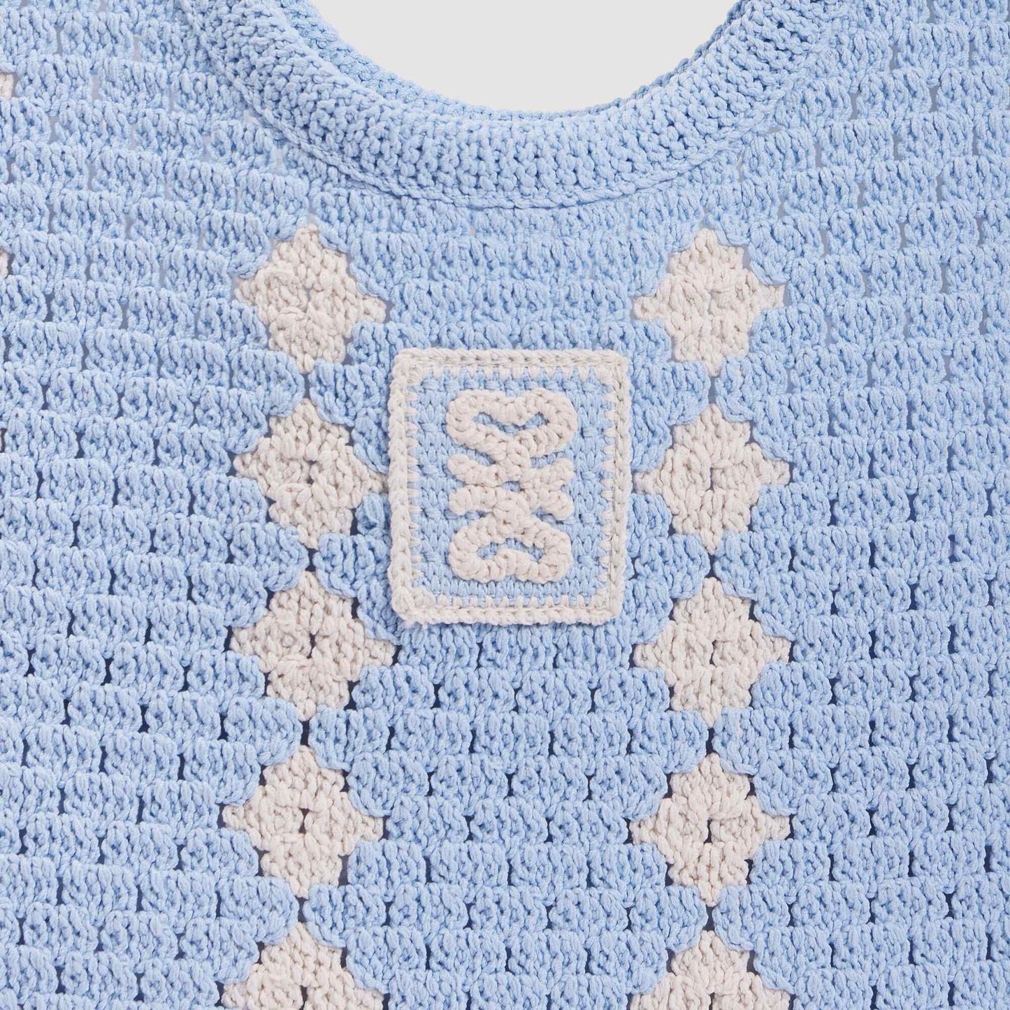 Ollie Two-Tone Crochet Bag Sky Blue