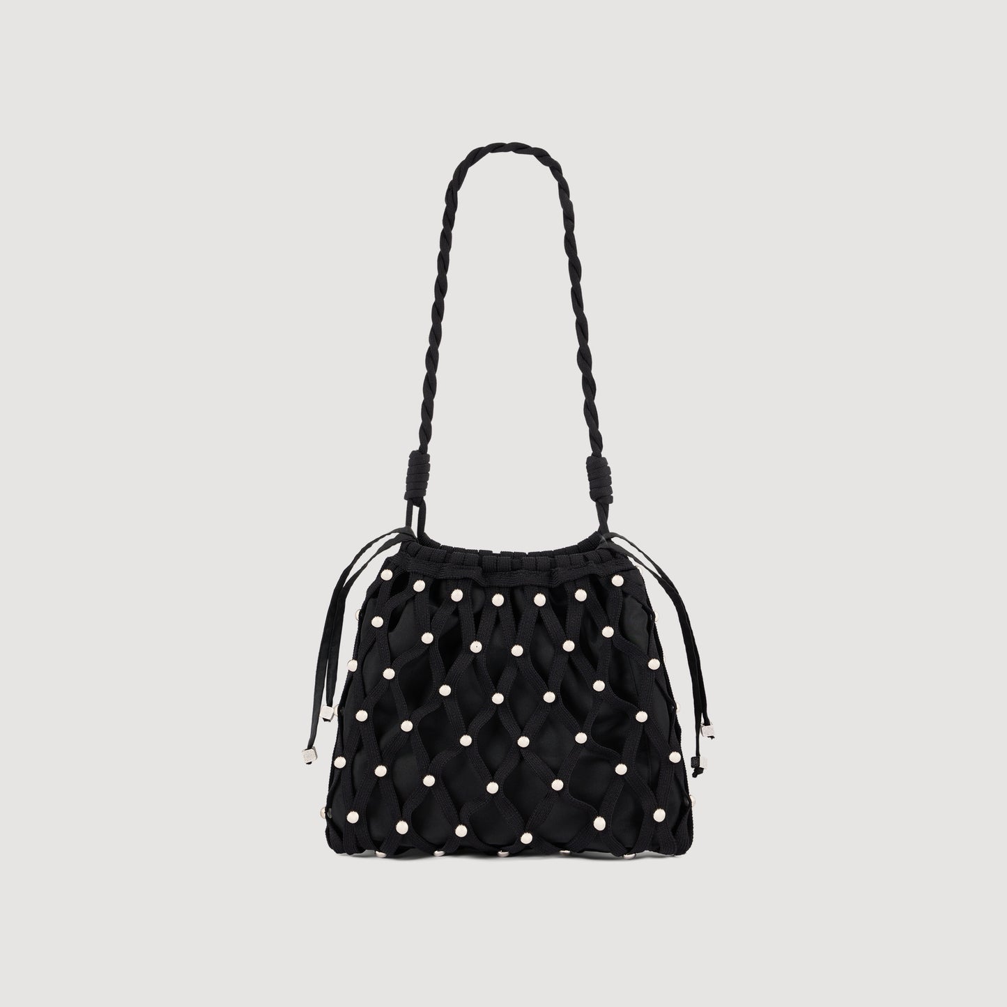 Soane Studded Net Mesh Bag Black