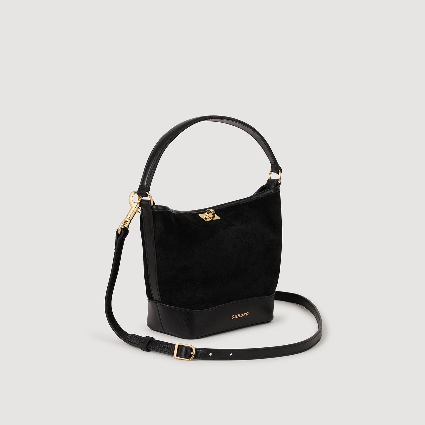 Mini Tangoso Suede And Leather Tangoso Mini Bag Black