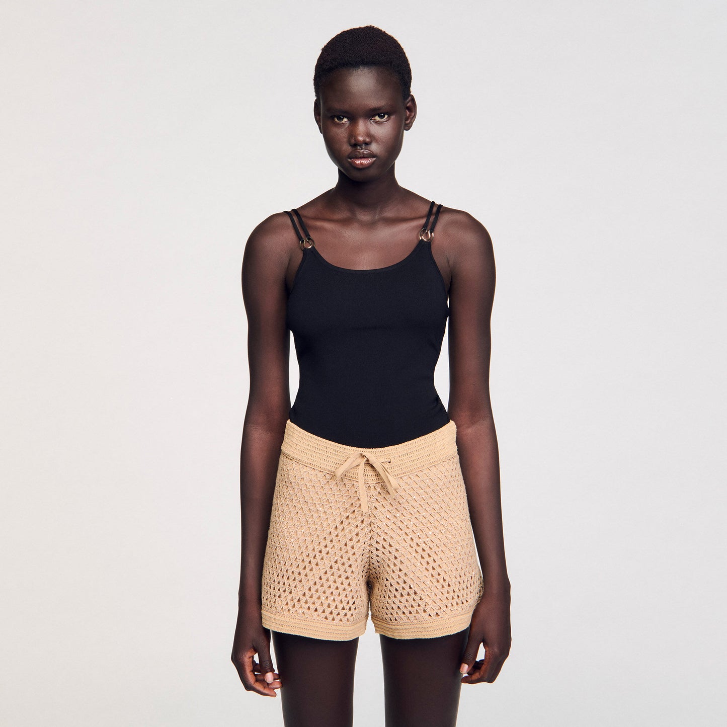 Destiny Jewellery Detail Knit Leotard Black