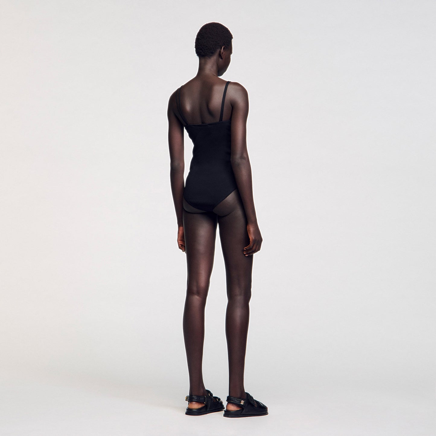 Destiny Jewellery Detail Knit Leotard Black