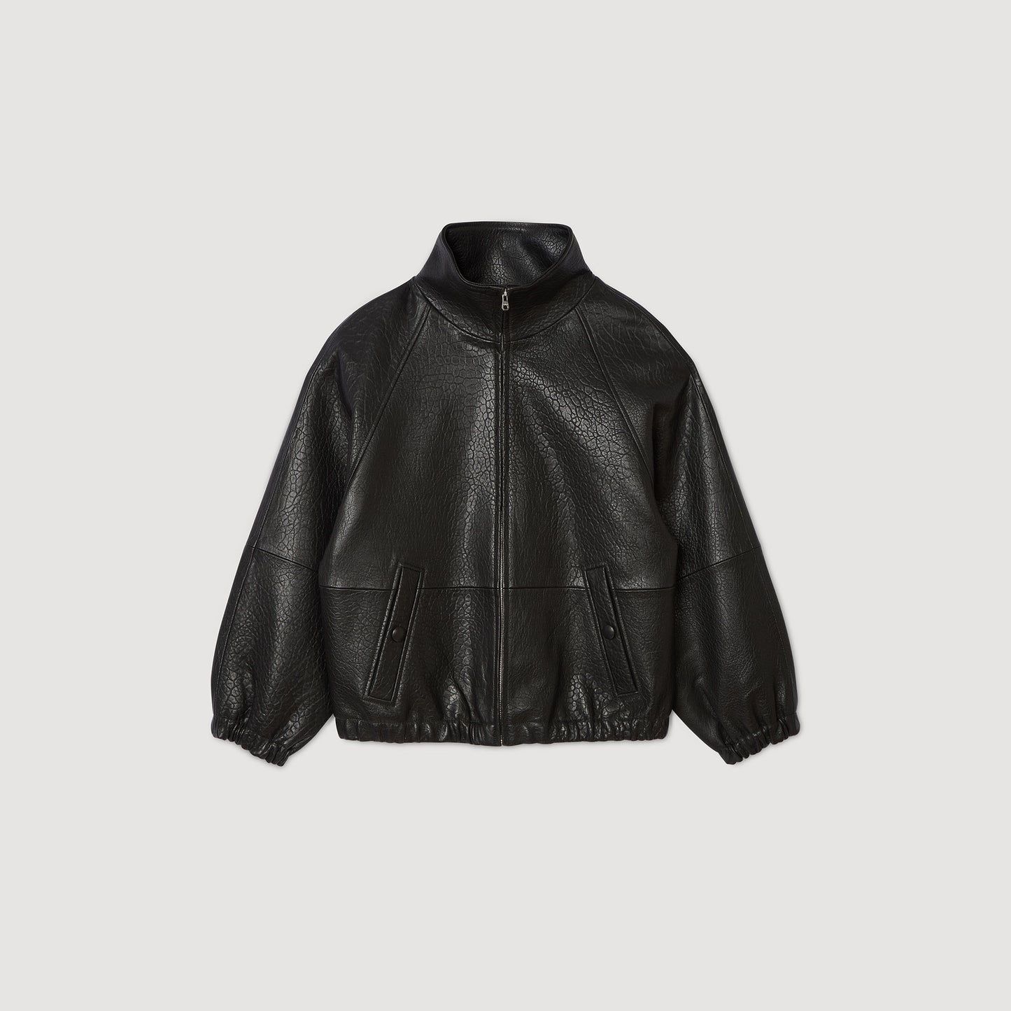 Jordan Oversized Leather Jacket Black