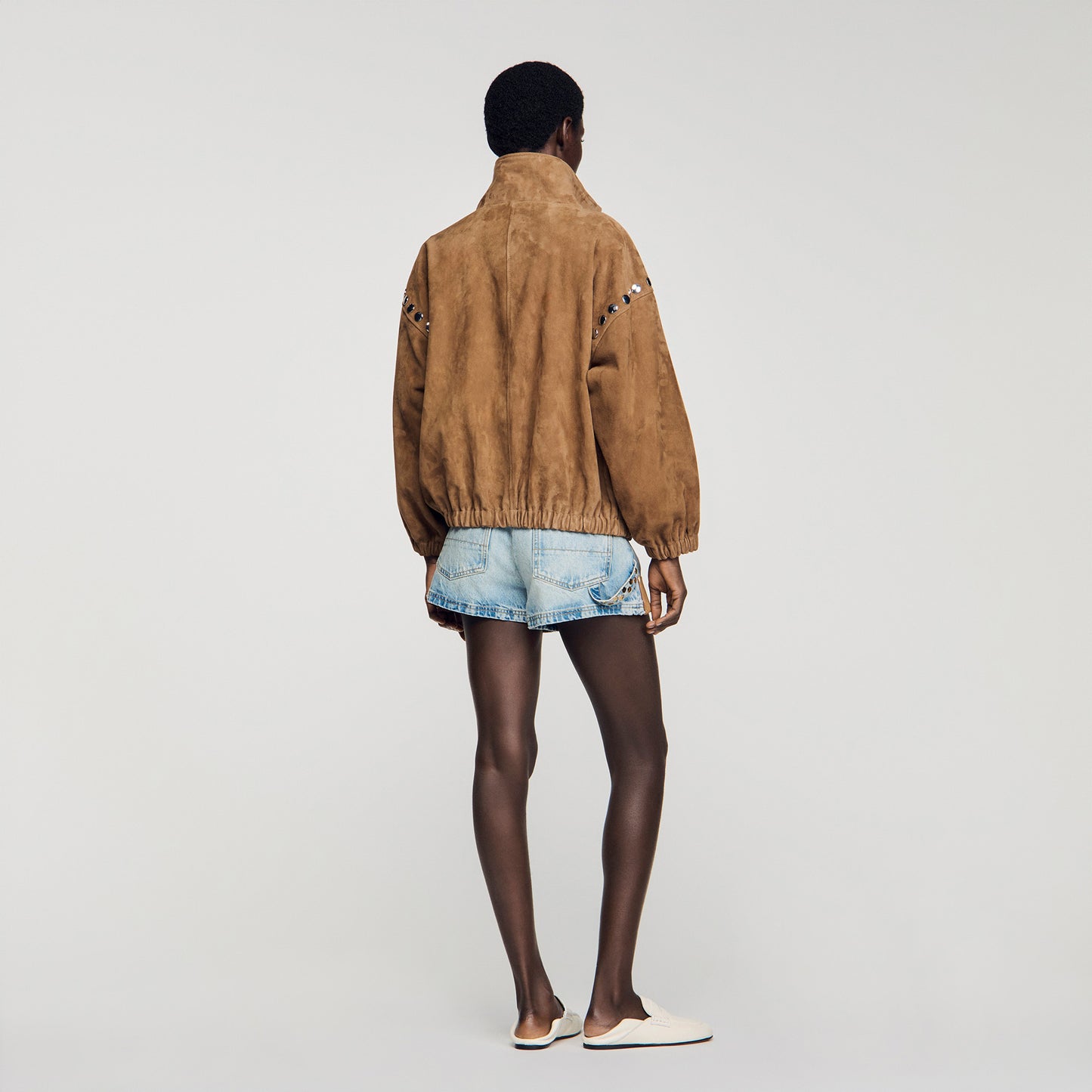 Jordan Studded Suede Jacket Camel