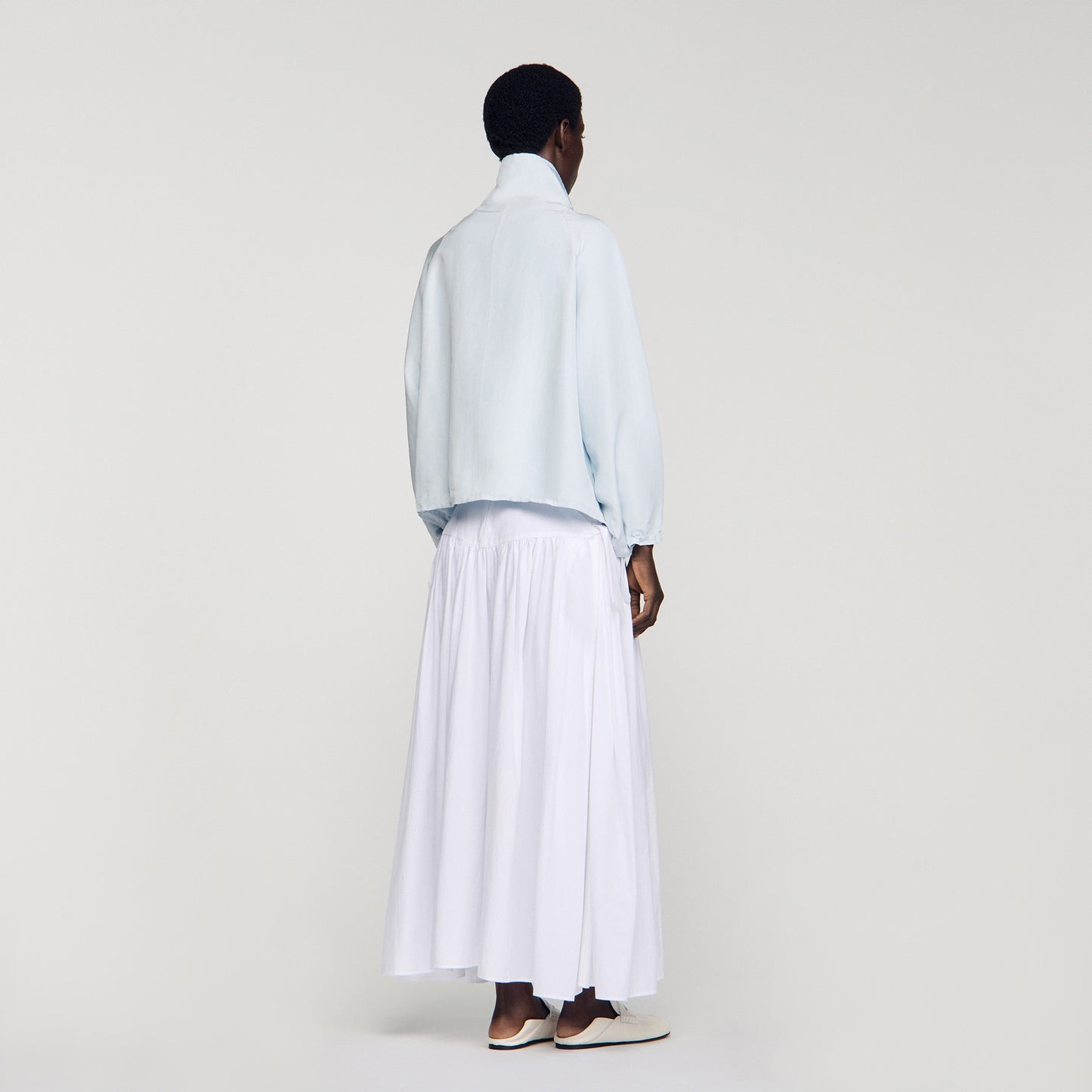 Jayn Embroidered Collar Oversized Jacket Sky Blue