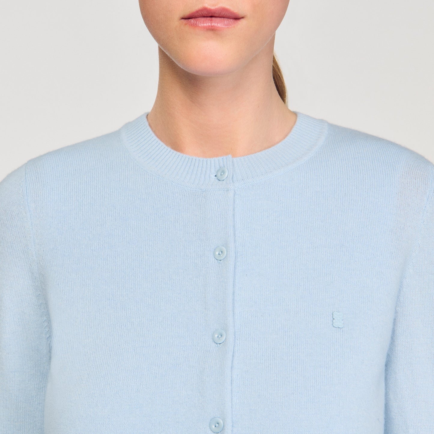 Emile Ruffled Cardigan Sky Blue