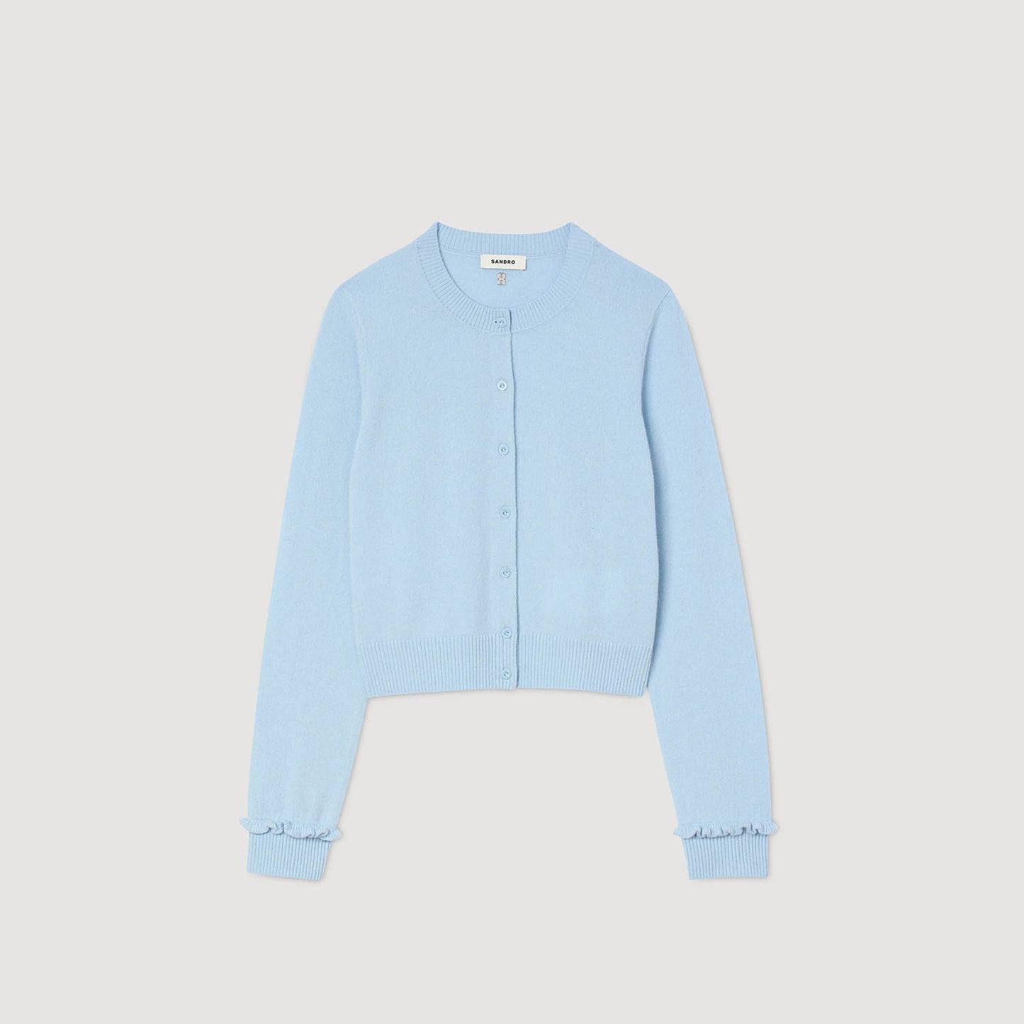 Emile Ruffled Cardigan Sky Blue