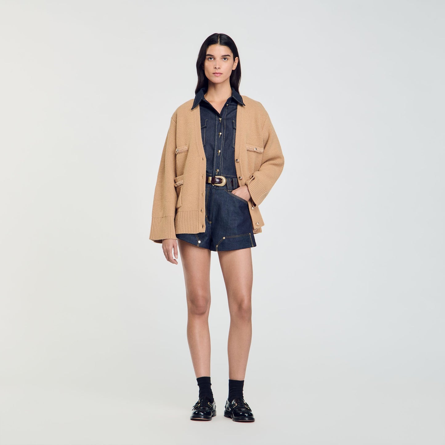 Long Wool Cardigan Camel